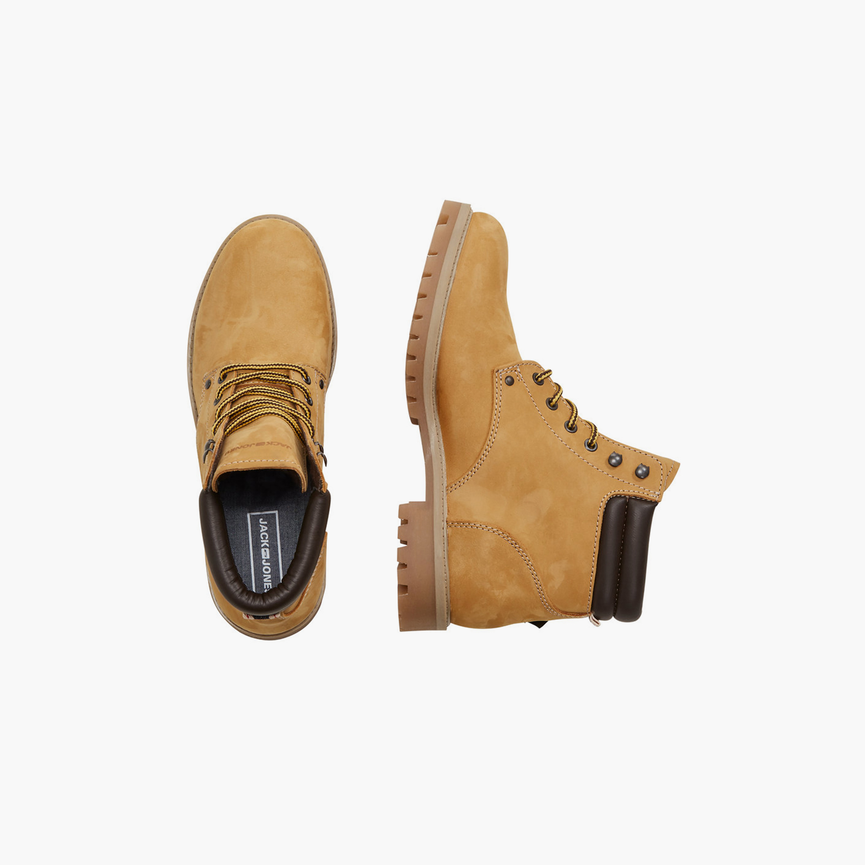 Jack & Jones Round Toe High Top Lace-Up Boots | 12142357-men-shoes-boots-image-12