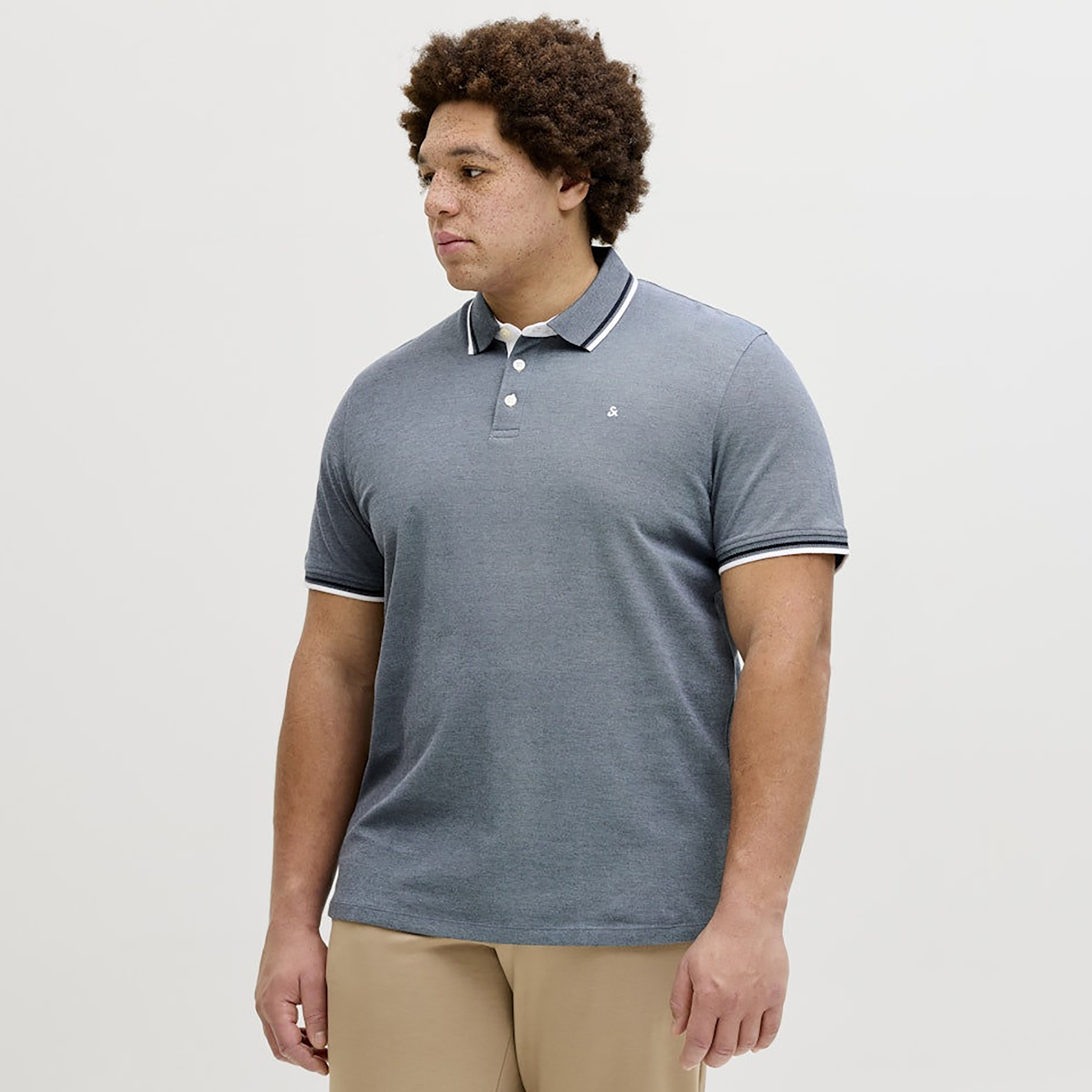 Jack & Jones Plus Size Plain Collared Short Sleeves Polo T-Shirt-men-clothing-tshirtsandpolos-polos-image-2