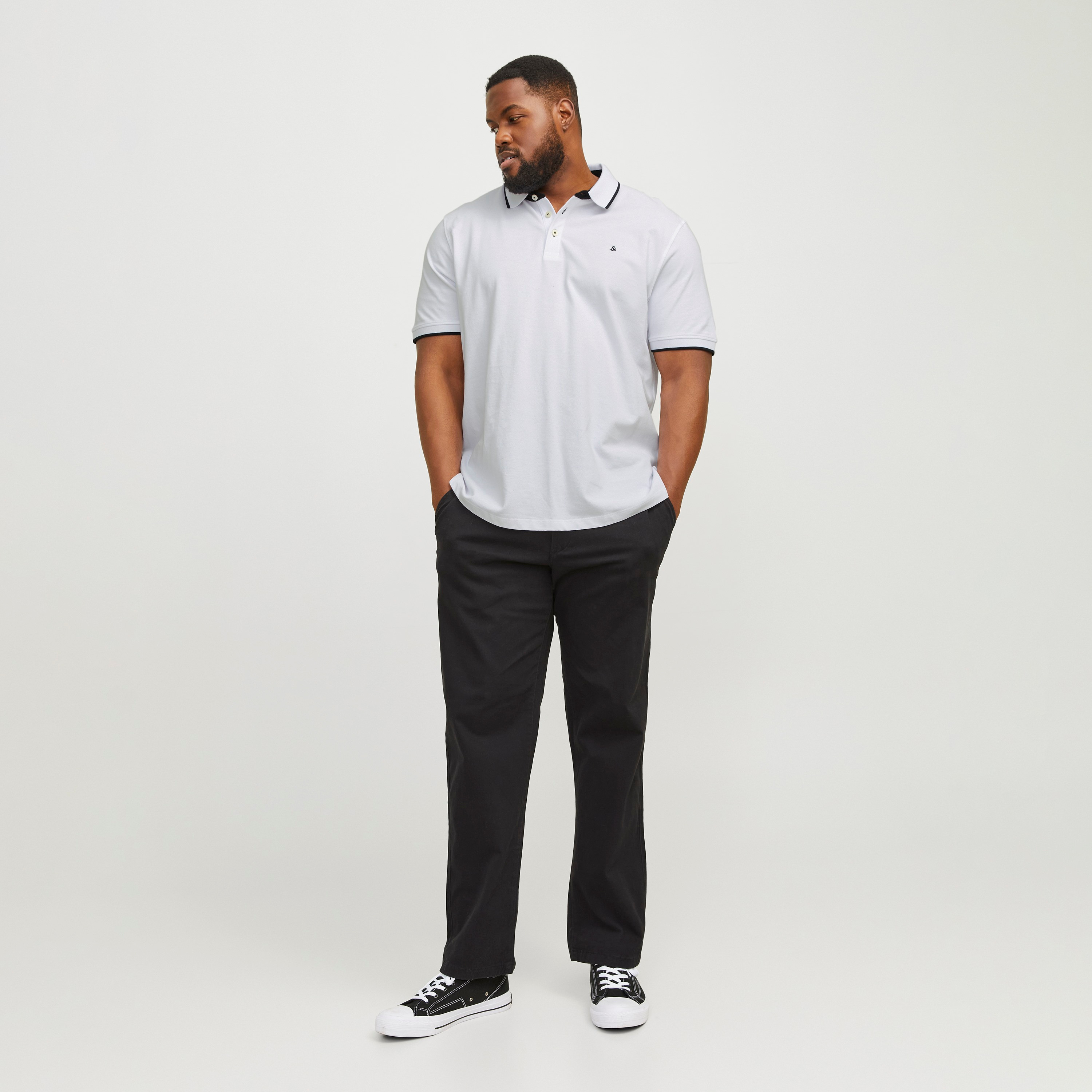 Jack & Jones Plus Size Logo Collared Short Sleeves Men's Polo-Shirt-men-clothing-tshirtsandpolos-polos-image-2