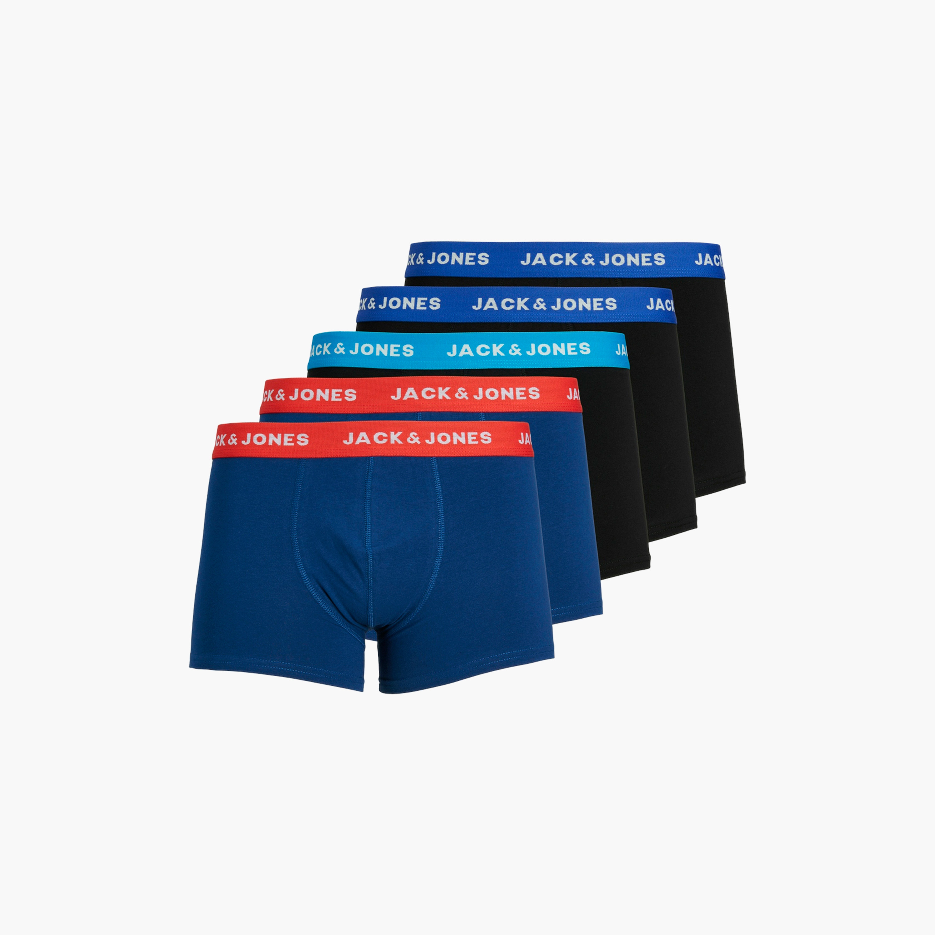 Jack & Jones Pack of 5 Brand Print Elaticated Waistband Trunks-CP_BESTPRICE_EXCLUSION-image-1