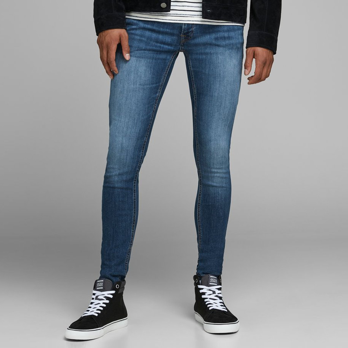 Jack & Jones Solid Mid Rise Denim Jeans with Pockets-men-clothing-bottoms-jeans-image-1