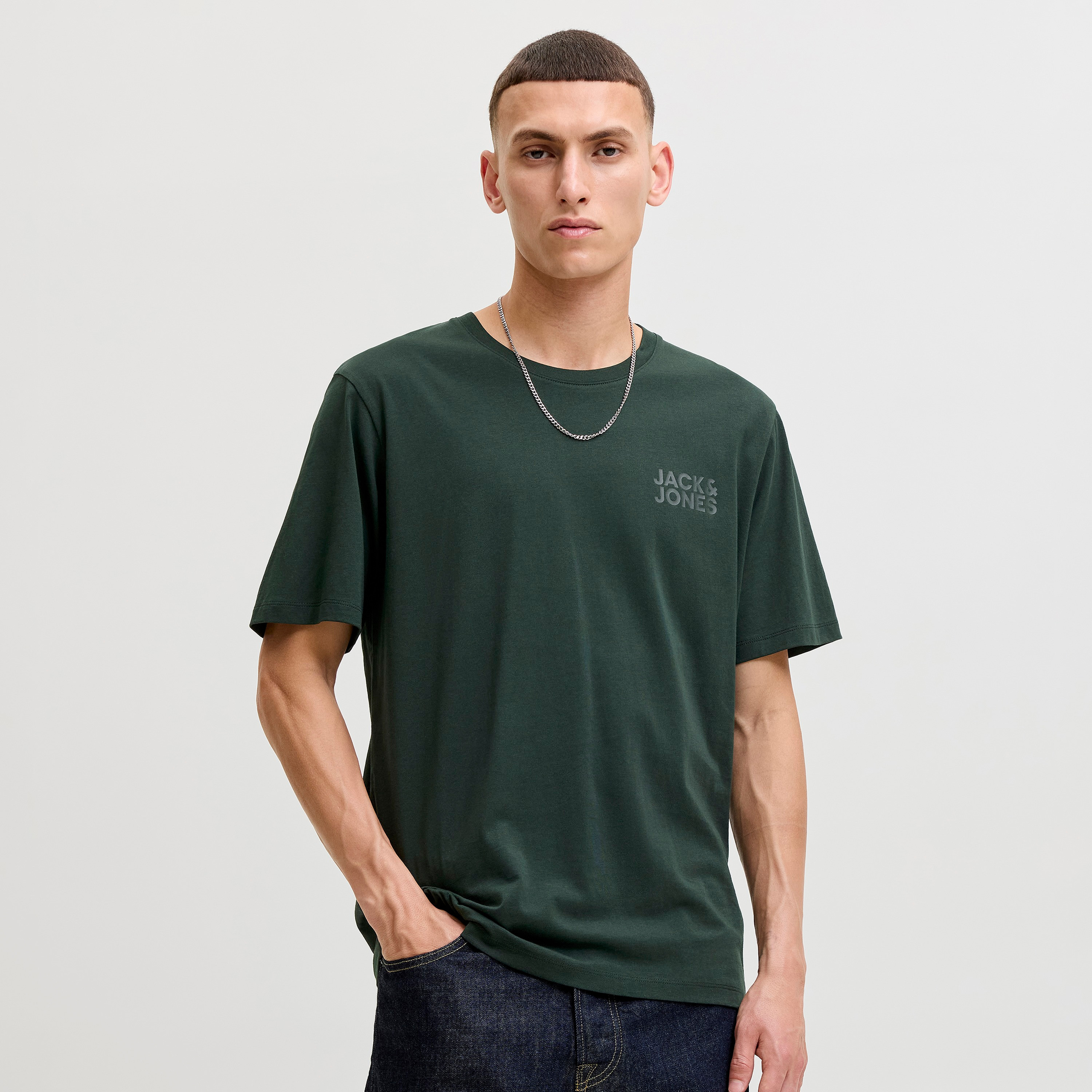 Jack & Jones Logo Printed Crew Neck Short Sleeves Men's T-Shirt-men-clothing-tshirtsandpolos-tshirts-image-1