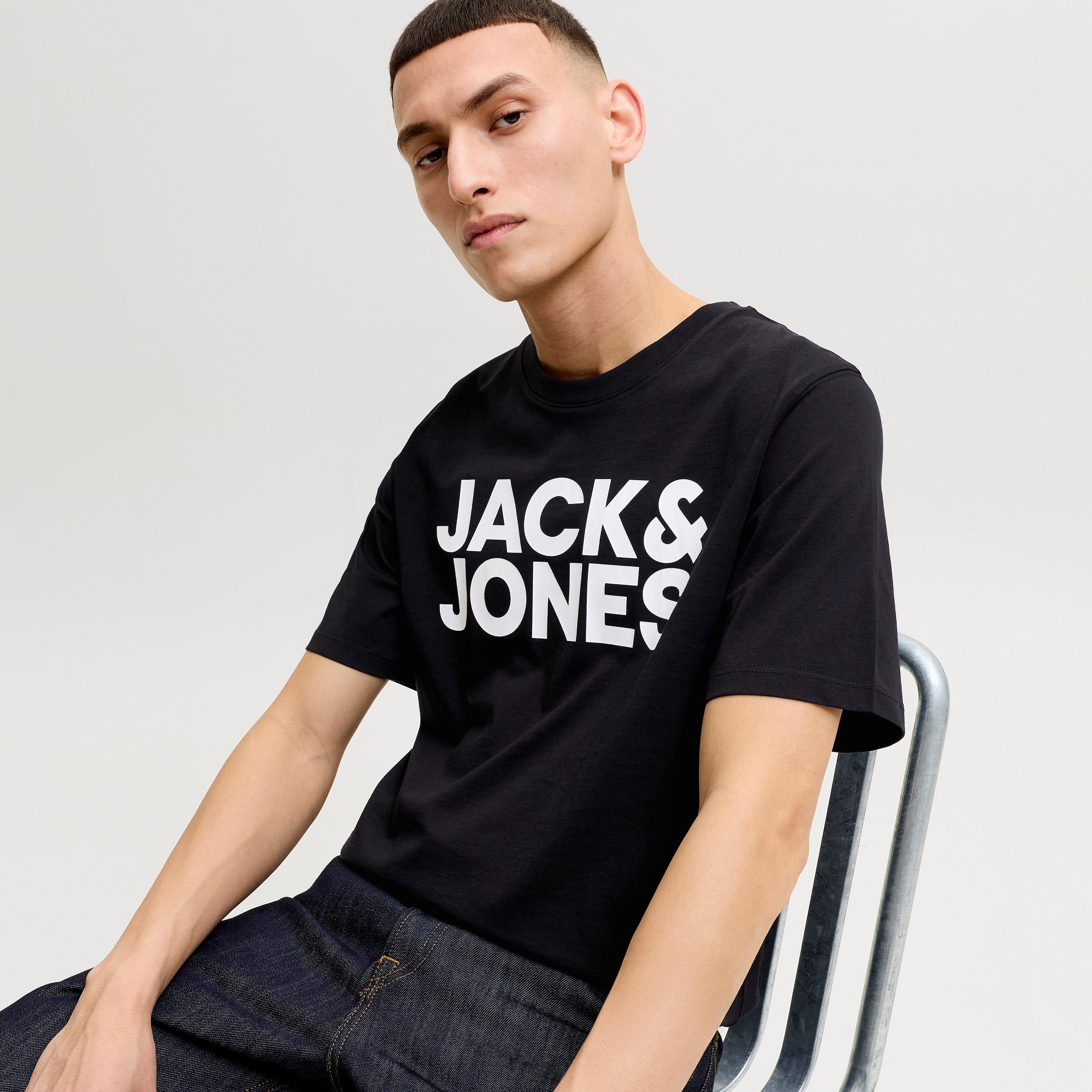 Jack & Jones Logo Printed Crew Neck Short Sleeves Men's T-Shirt-men-clothing-tshirtsandpolos-tshirts-image-3