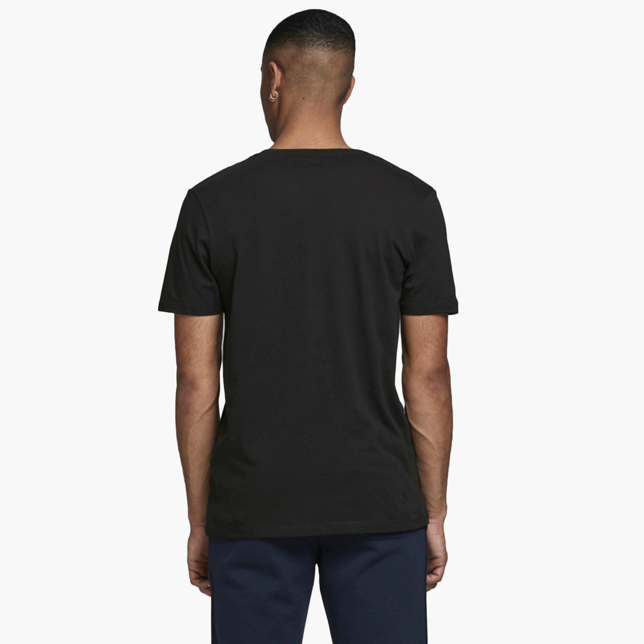 Jack & Jones Men Cotton Solid Black T-Shirt-men-clothing-tshirtsandpolos-tshirts-image-4