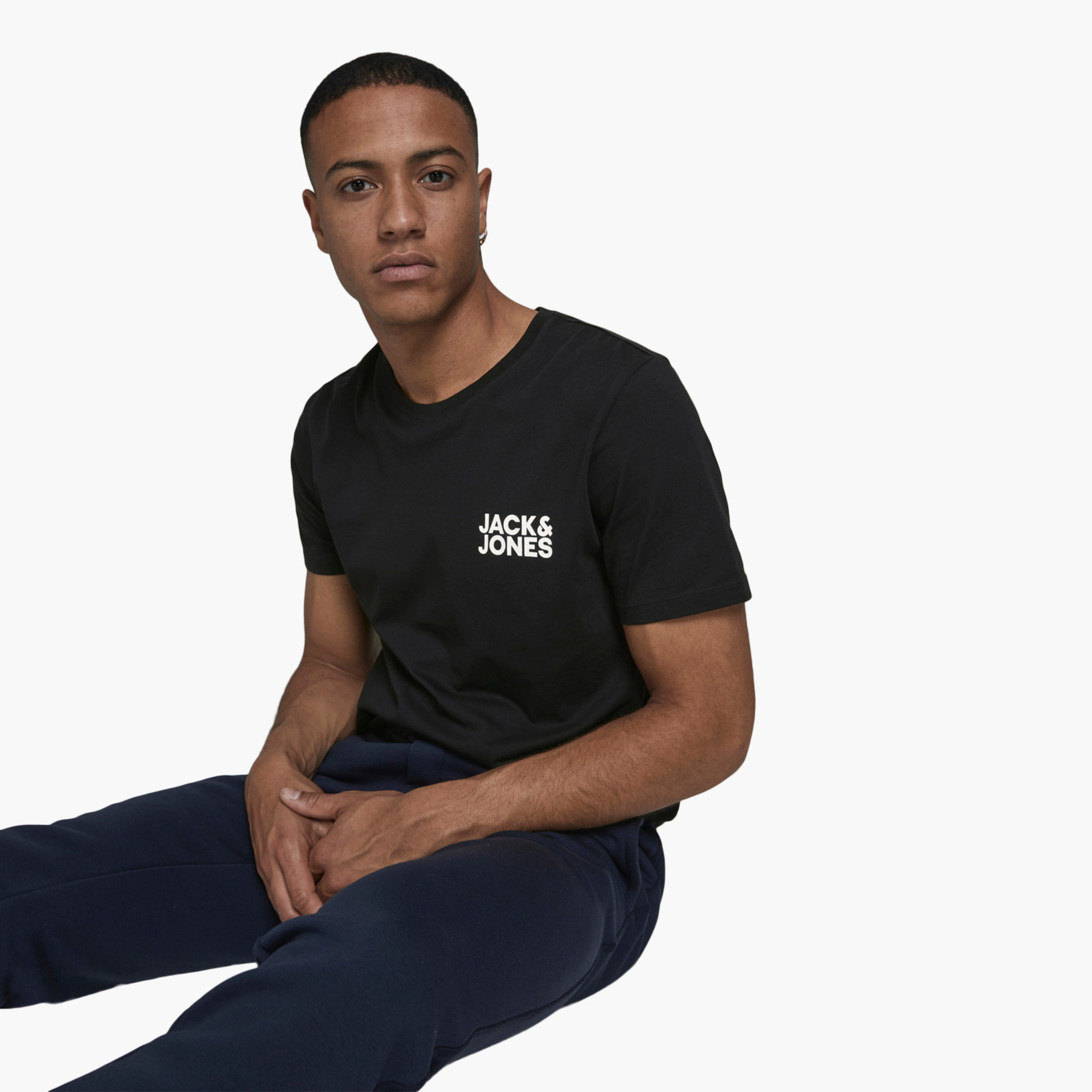 Jack & Jones Men Cotton Solid Black T-Shirt-men-clothing-tshirtsandpolos-tshirts-image-6