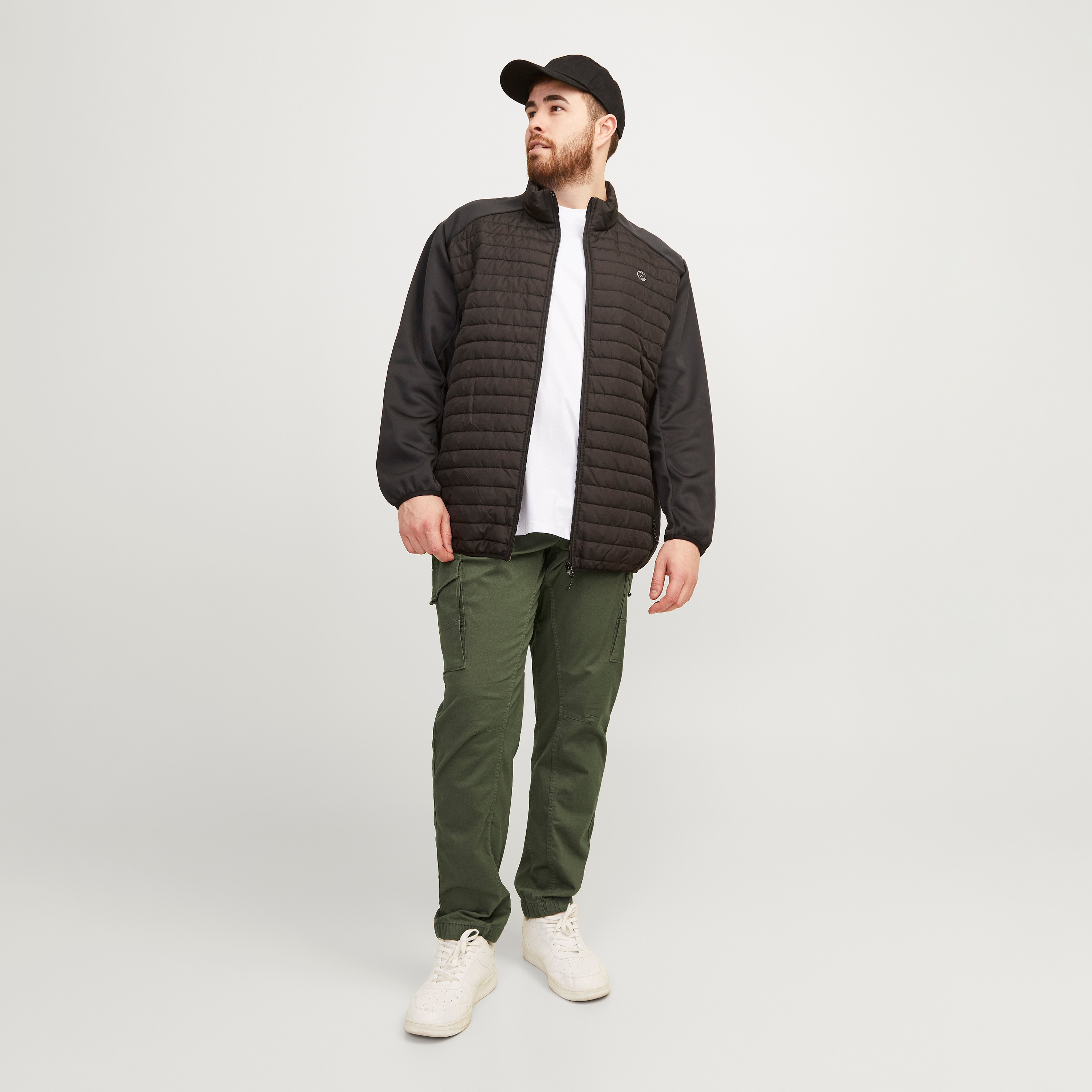 Jack & Jones Plain Mid Rise Buttoned Cargo Trousers-men-clothing-bottoms-trousersandchinos-trousers-image-2