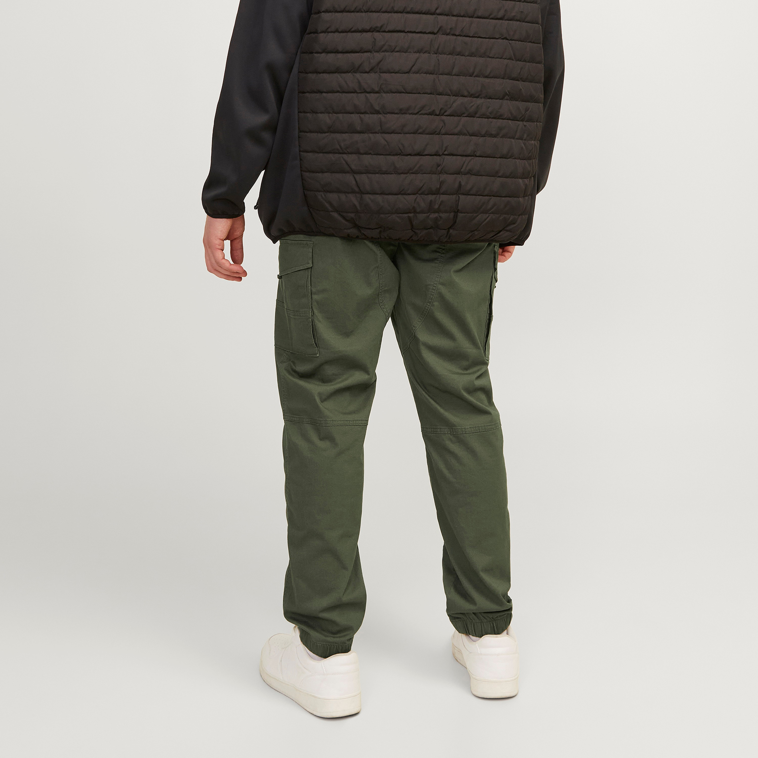 Jack & Jones Plain Mid Rise Buttoned Cargo Trousers-men-clothing-bottoms-trousersandchinos-trousers-image-4