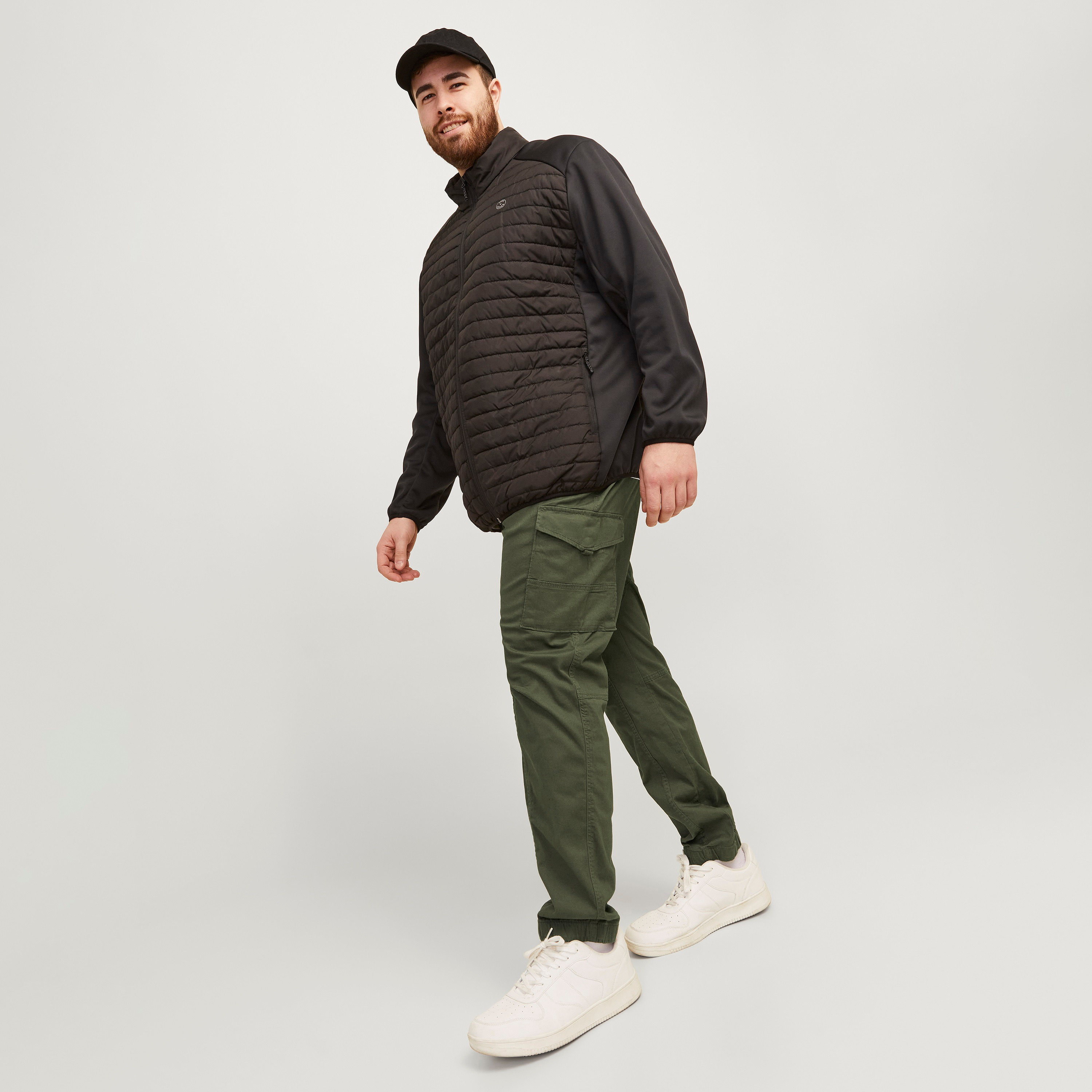 Jack & Jones Plain Mid Rise Buttoned Cargo Trousers-men-clothing-bottoms-trousersandchinos-trousers-image-6