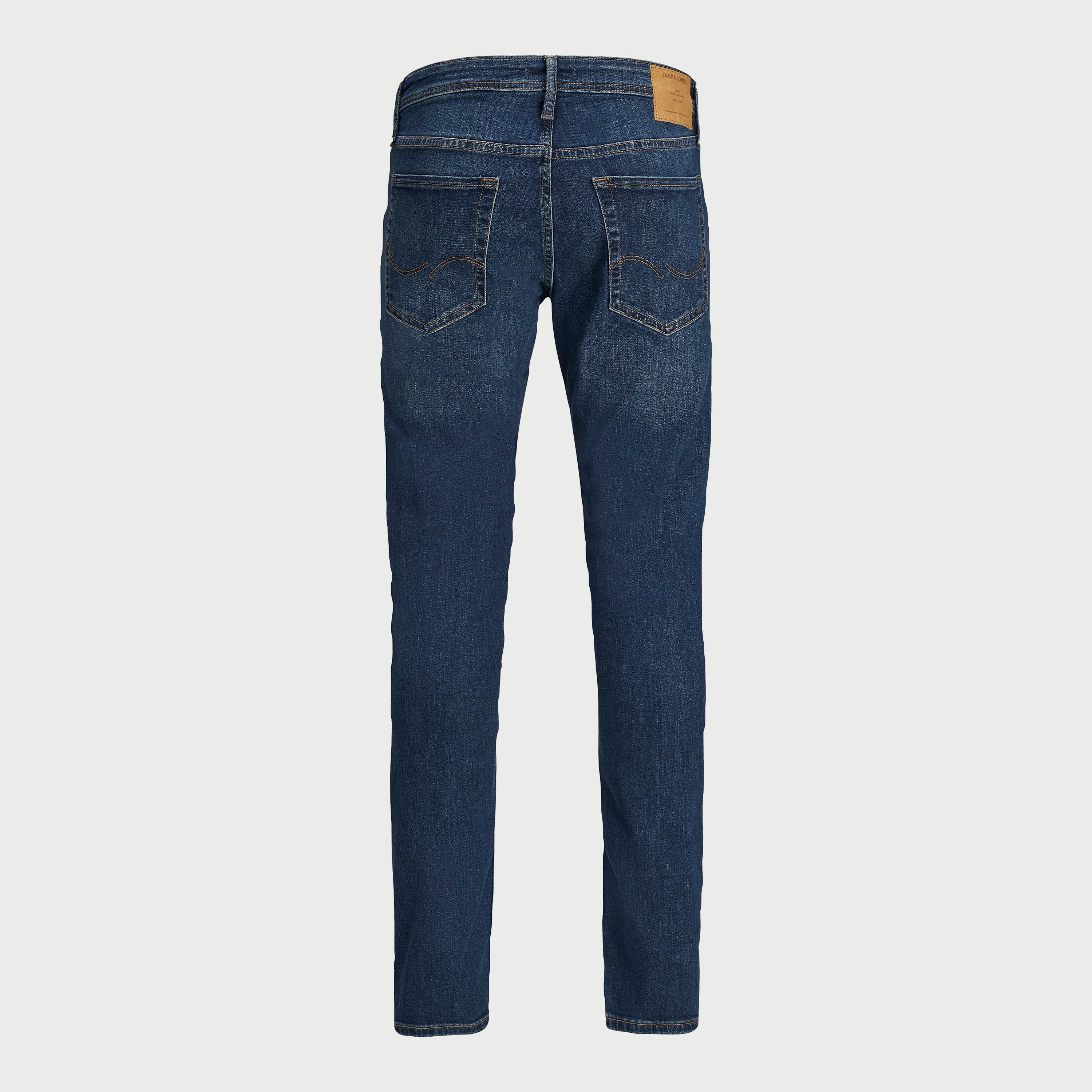 Jack & Jones Men Blue Plain Slim Fit Jeans with Pockets-men-clothing-bottoms-jeans-image-2