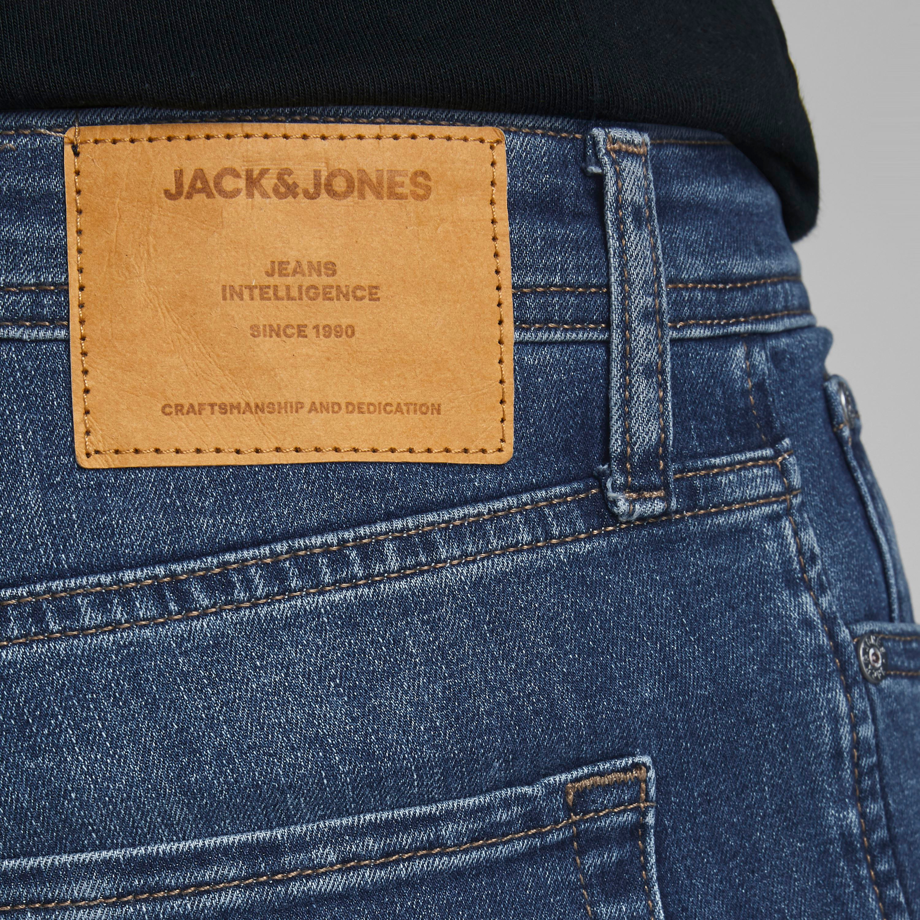 Jack & Jones Men Blue Plain Slim Fit Jeans with Pockets-men-clothing-bottoms-jeans-image-7