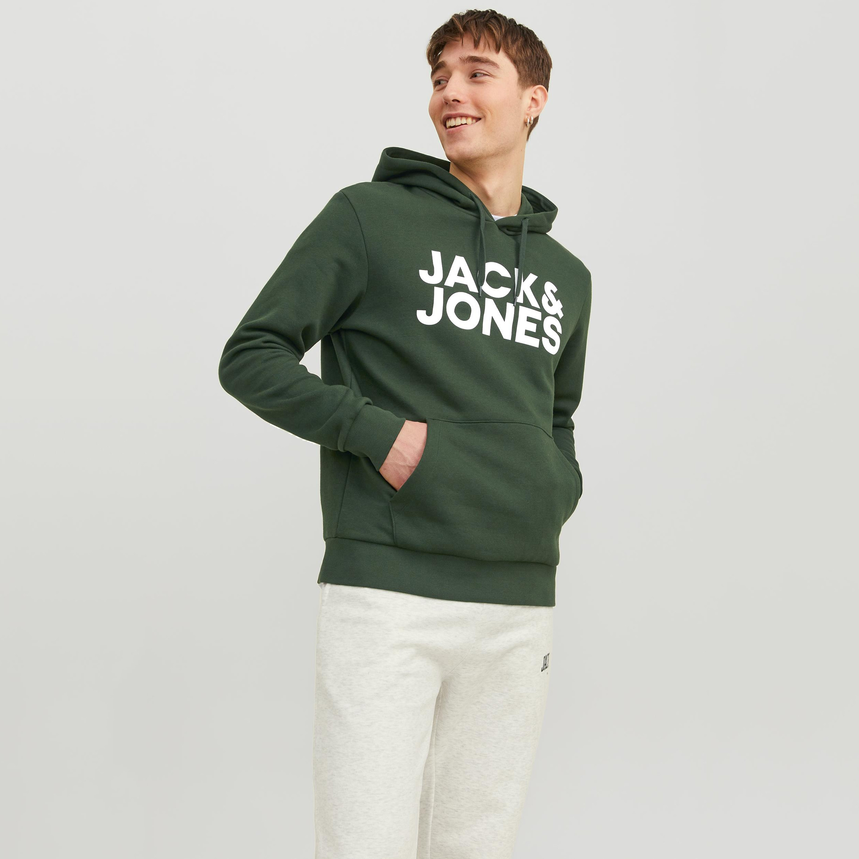 Jack & Jones Logo Print Hoodie with Kangaroo Pocket-men-winterwear-hoodiesandsweatshirts-image-2