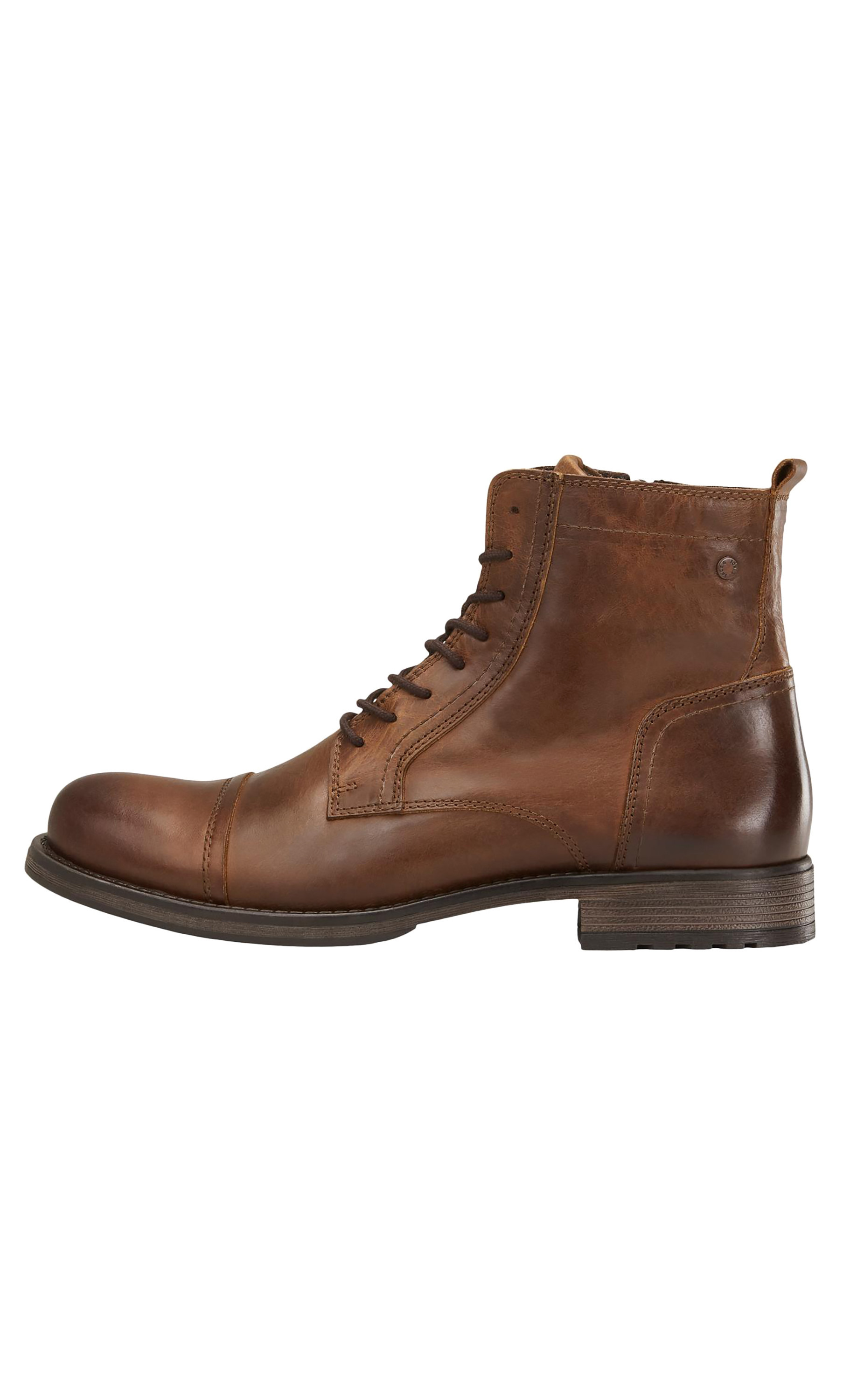 بوتز جاك آند جونز الرجالي مصنوع من الجلد بأربطة وسحاب | 12156000-men-shoes-boots-image-2