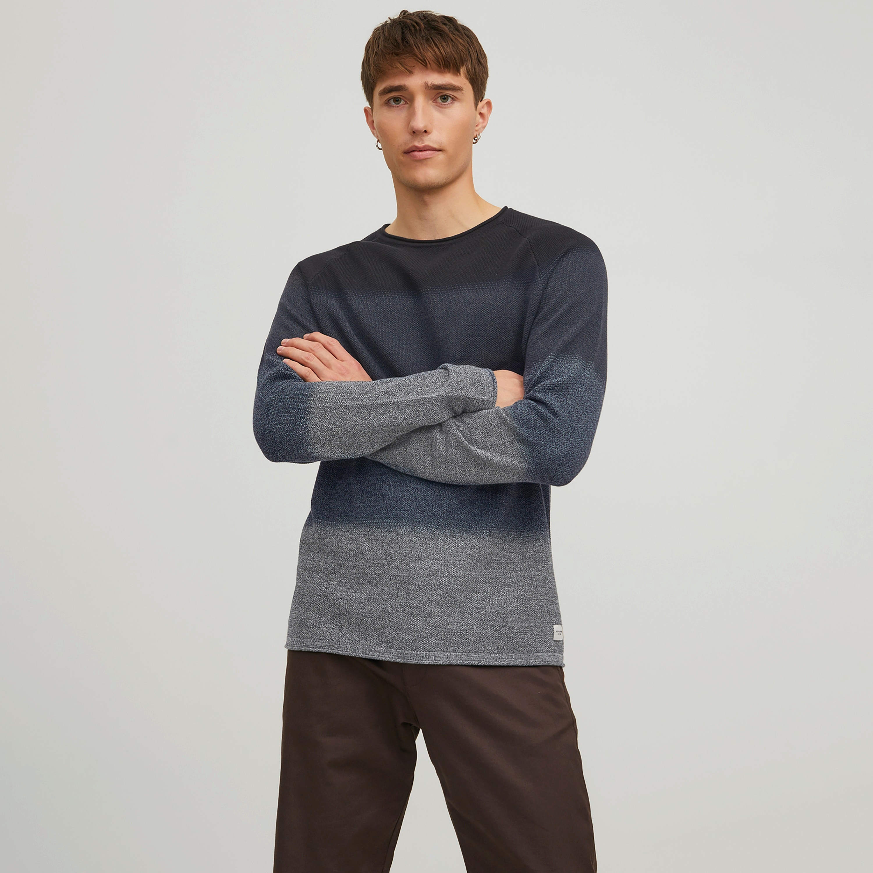 Jack & Jones Ombre Round Neck Long Sleeves Men's Pullover-men-clothing-sweatersandpullovers-image-1