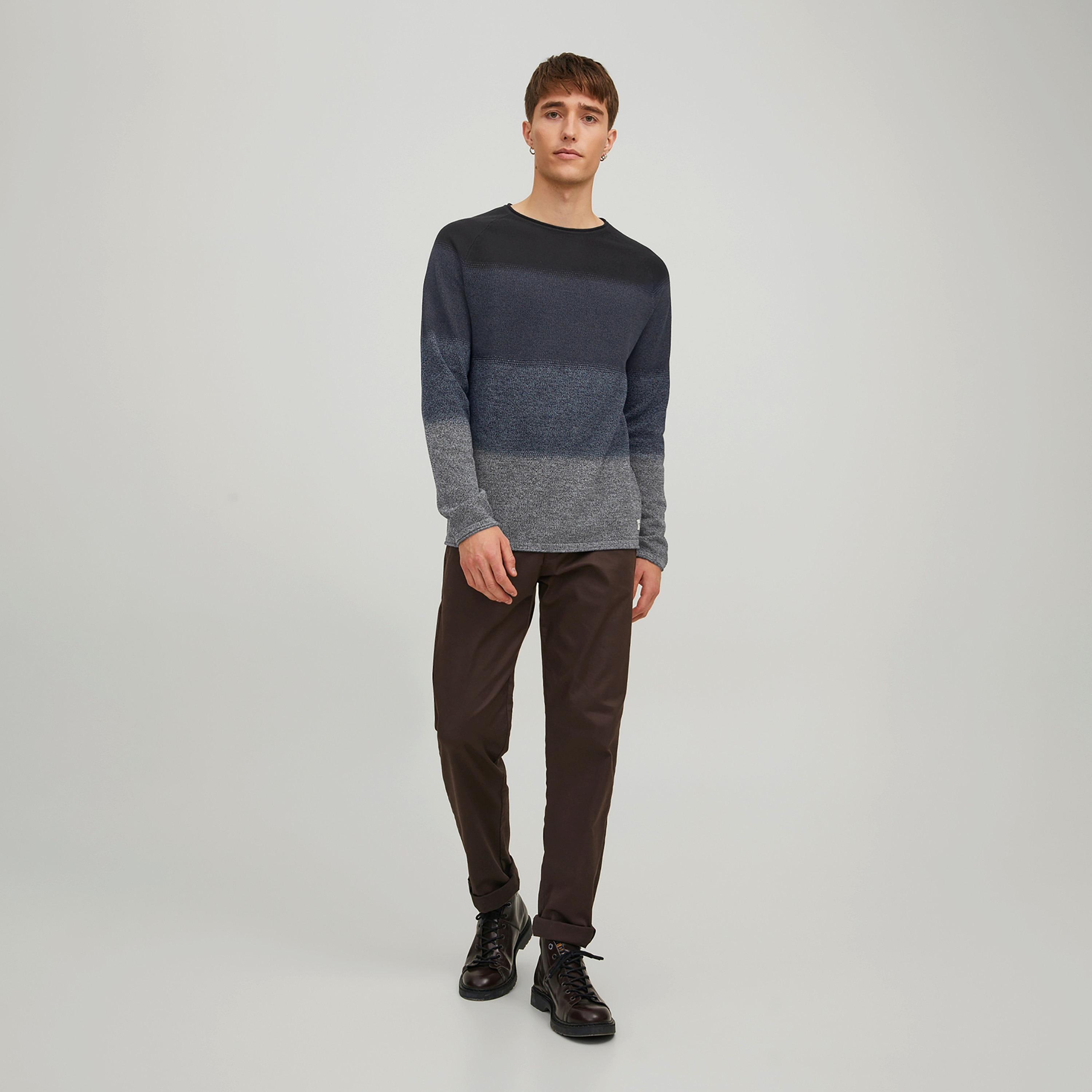 Jack & Jones Ombre Round Neck Long Sleeves Men's Pullover-men-clothing-sweatersandpullovers-image-2
