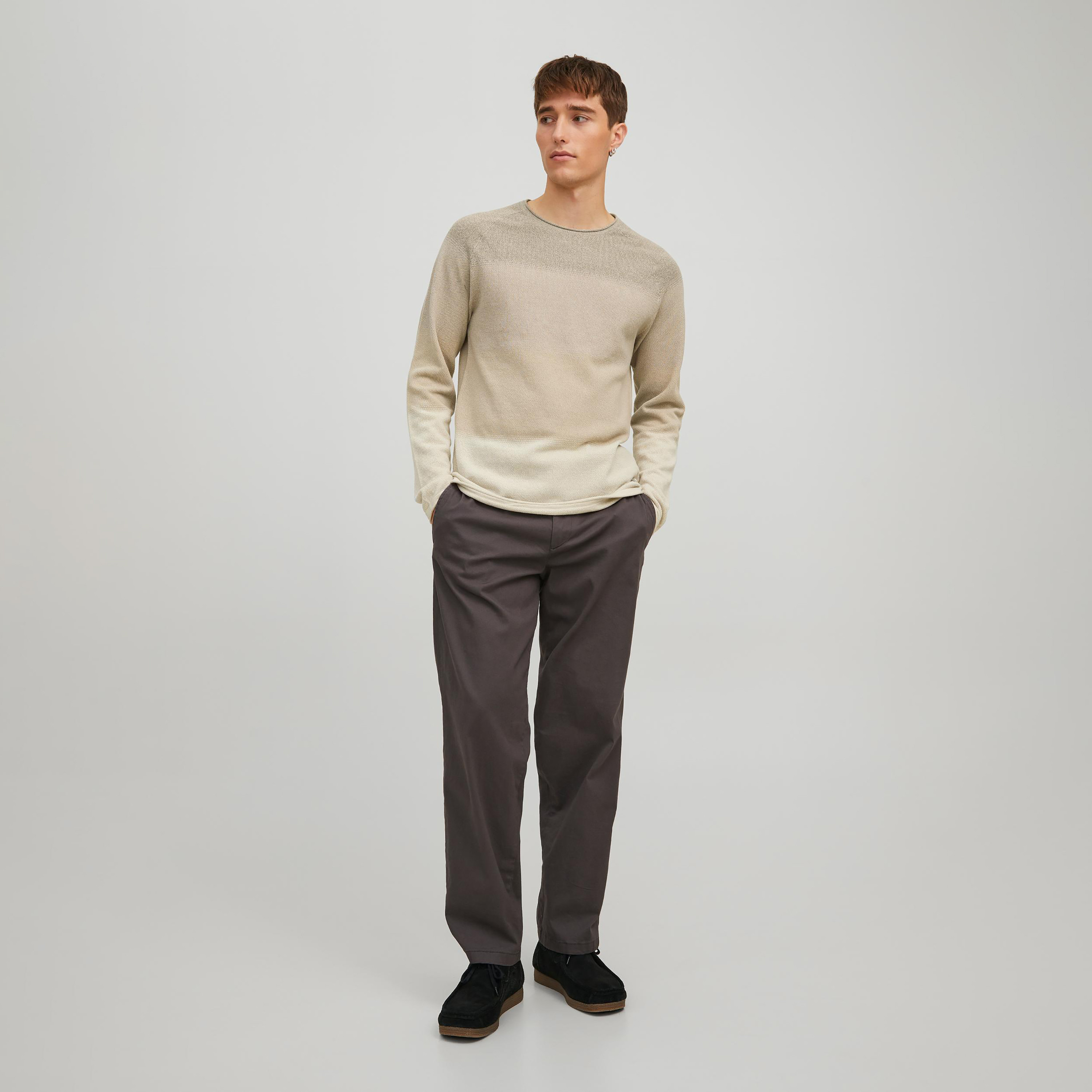 Jack & Jones Men Cream Colour Blocked Crew Neck Pullover-men-clothing-sweatersandpullovers-image-4