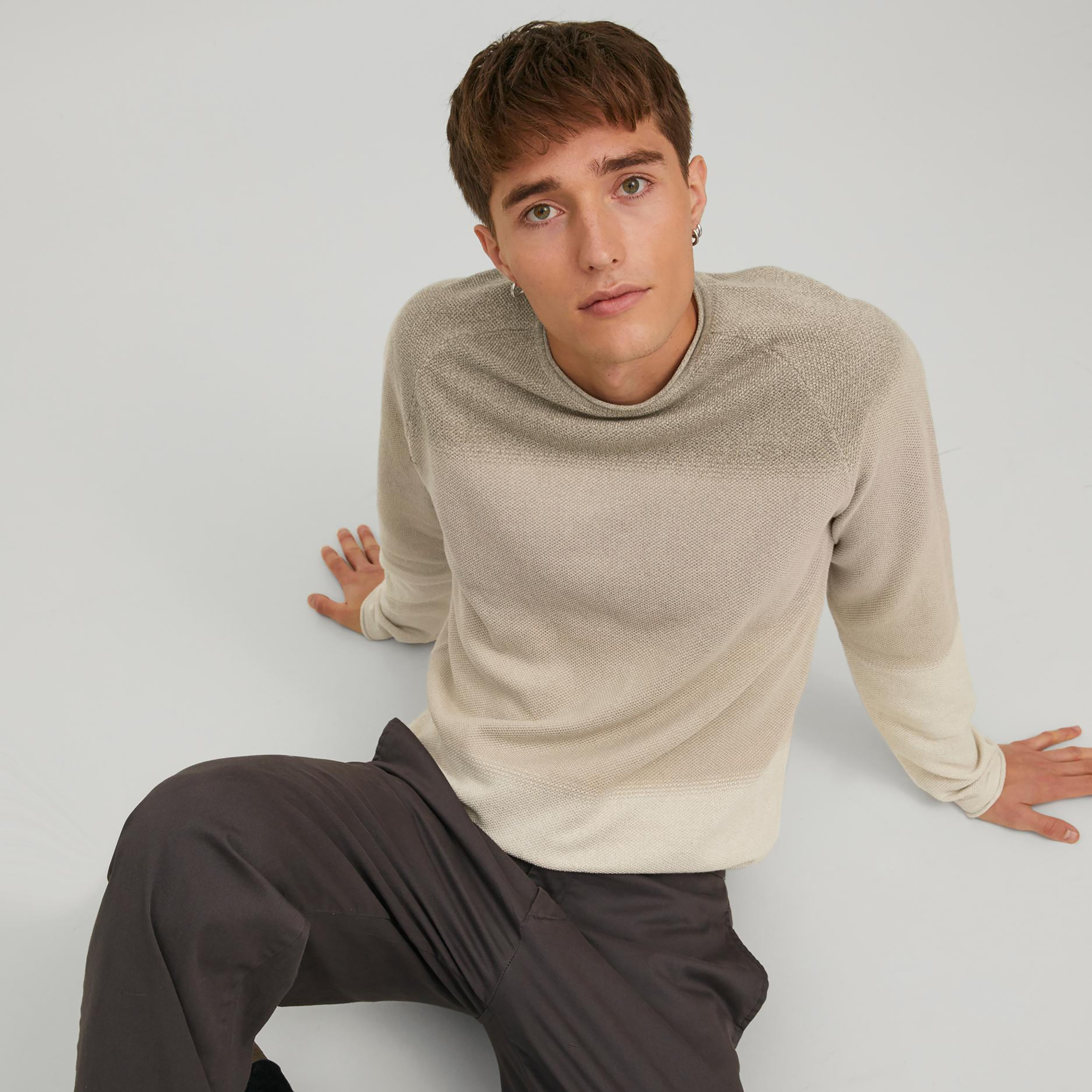 Jack & Jones Men Cream Colour Blocked Crew Neck Pullover-men-clothing-sweatersandpullovers-image-6