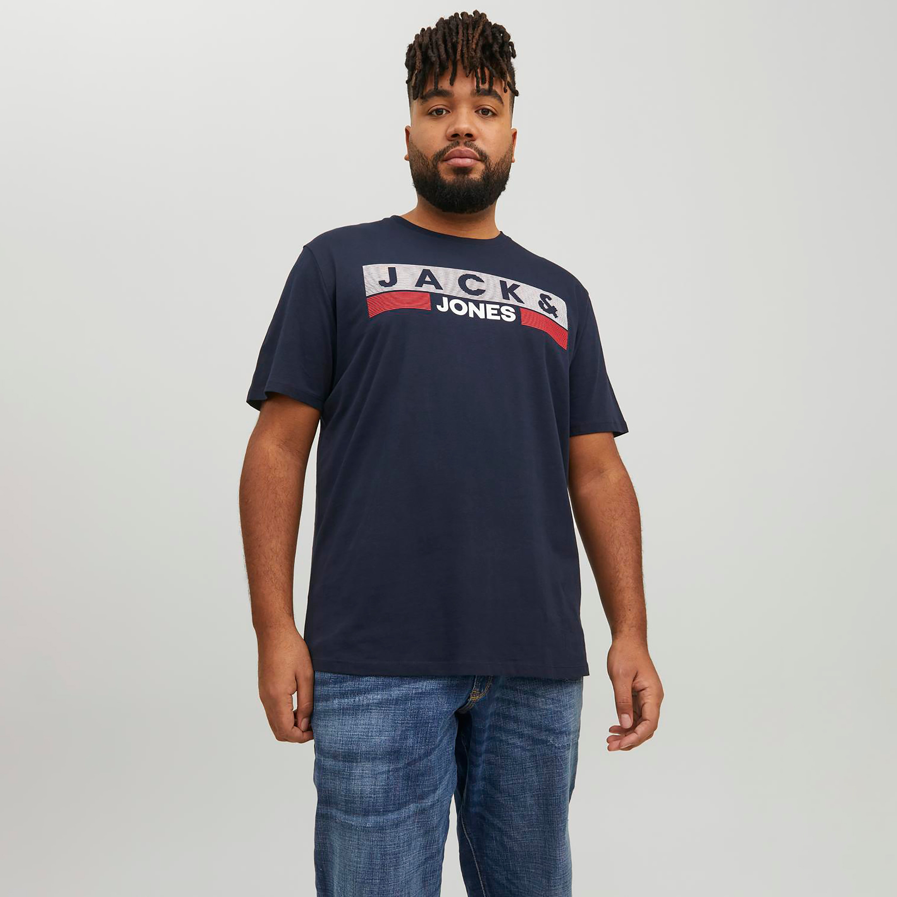 Jack & Jones Plus Size Logo Crew Neck Short Sleeves T-Shirt-men-clothing-tshirtsandpolos-tshirts-image-1