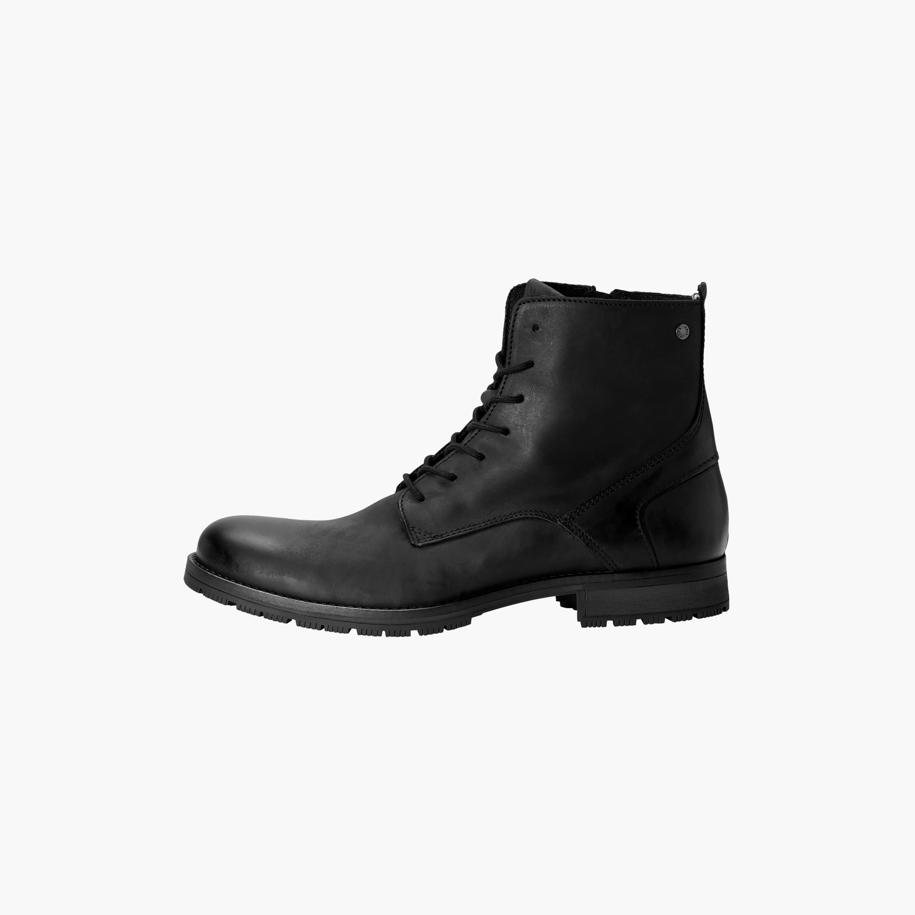 حذاء جاك آند جونز ذو جفوركا الجلدي للكاحل للرجال | 12159497-men-shoes-boots-image-2