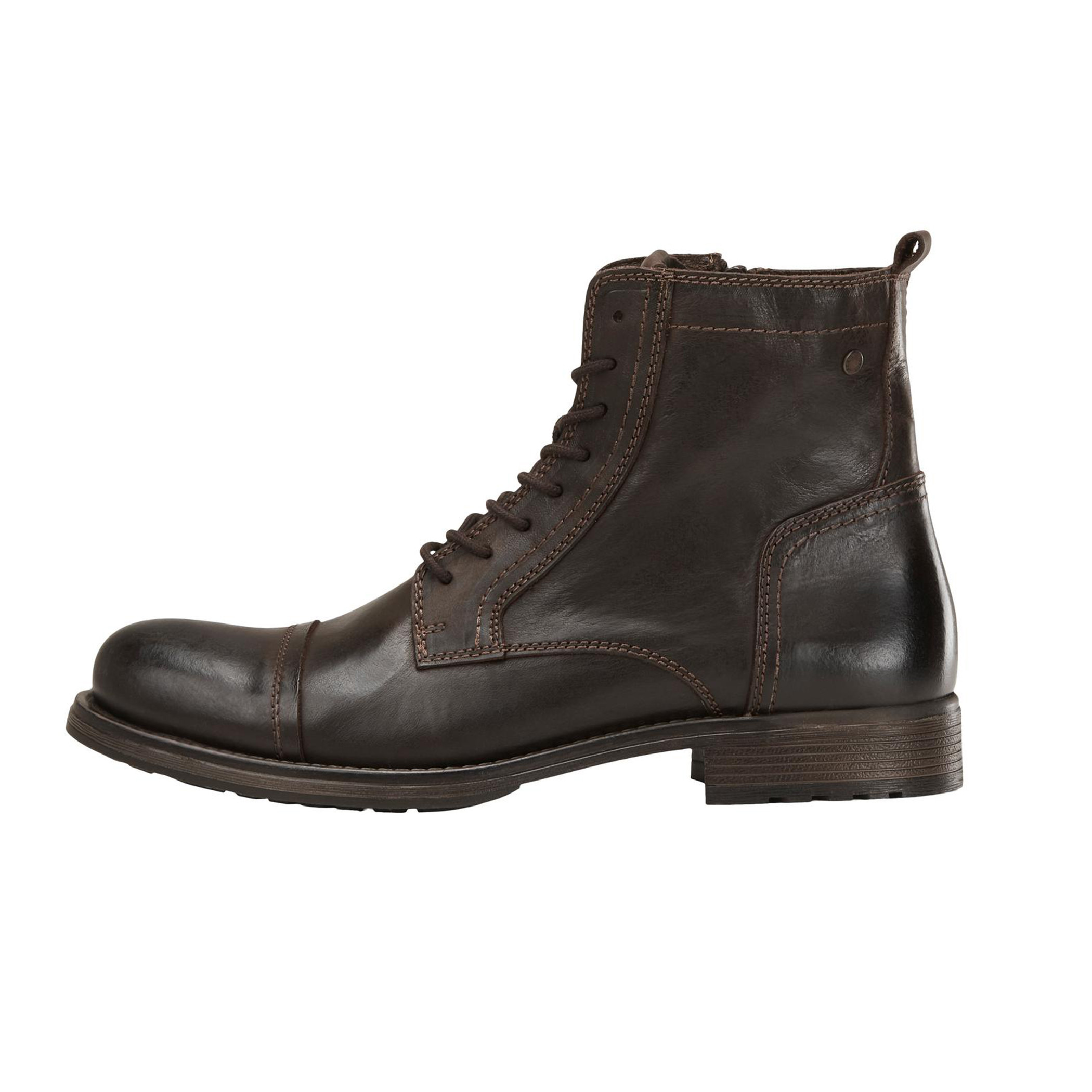 أحذية جلدية صلبة من جاك آند جونز للرجال بلون بني-men-shoes-boots-image-1