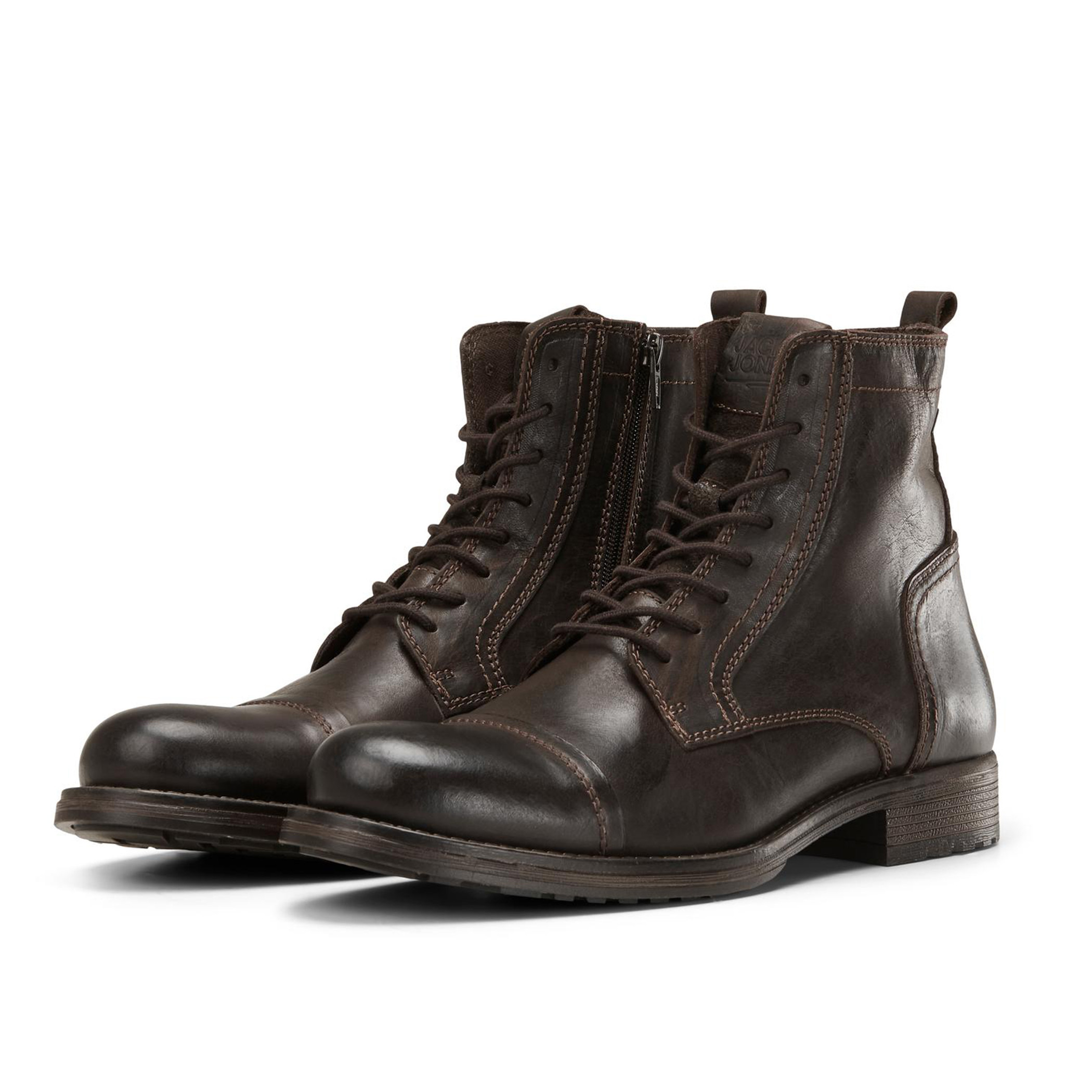 أحذية جلدية صلبة من جاك آند جونز للرجال بلون بني-men-shoes-boots-image-6