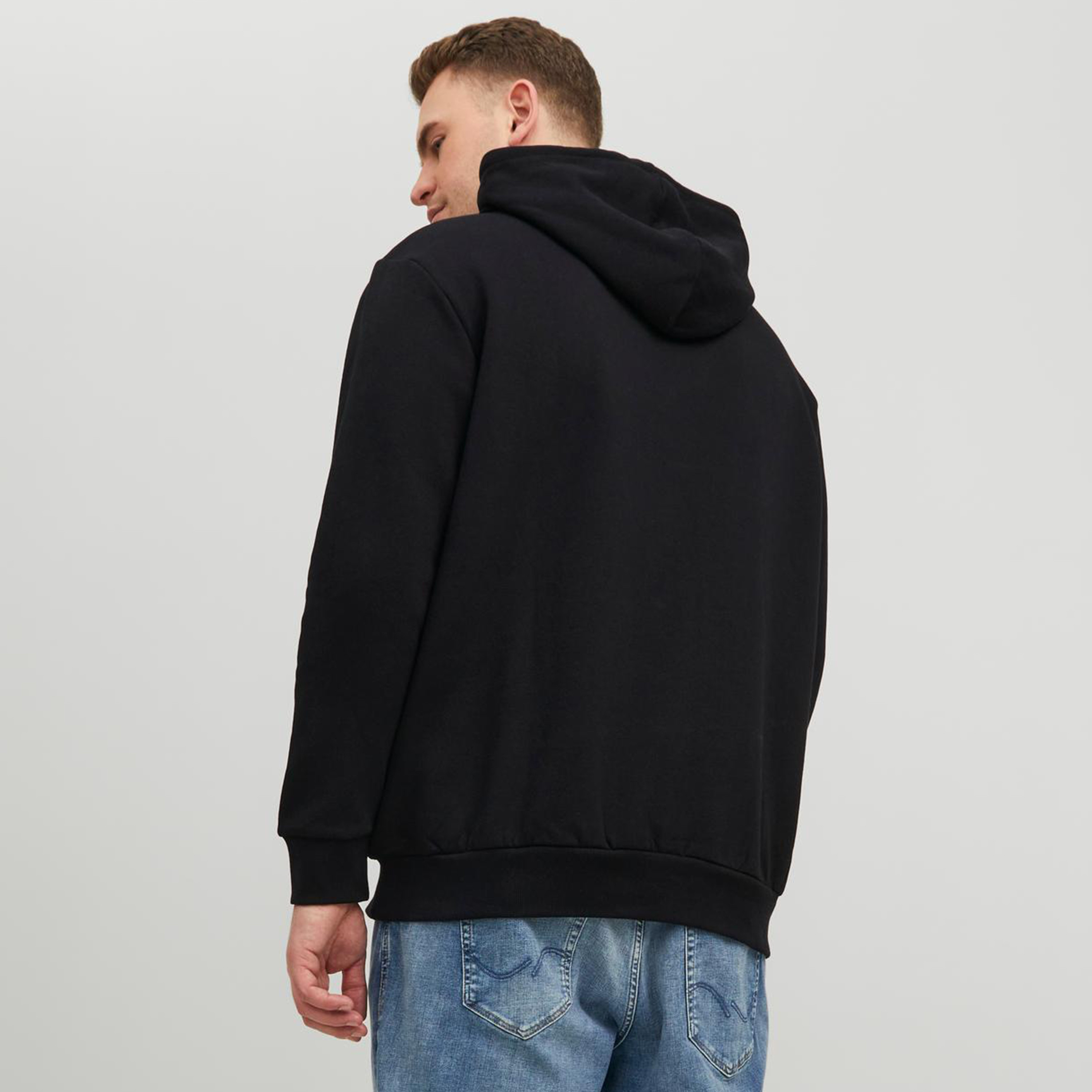 Jack & Jones Plus Size Logo Long Sleeves Hoodie with Kangaroo Pocket-men-winterwear-hoodiesandsweatshirts-image-4