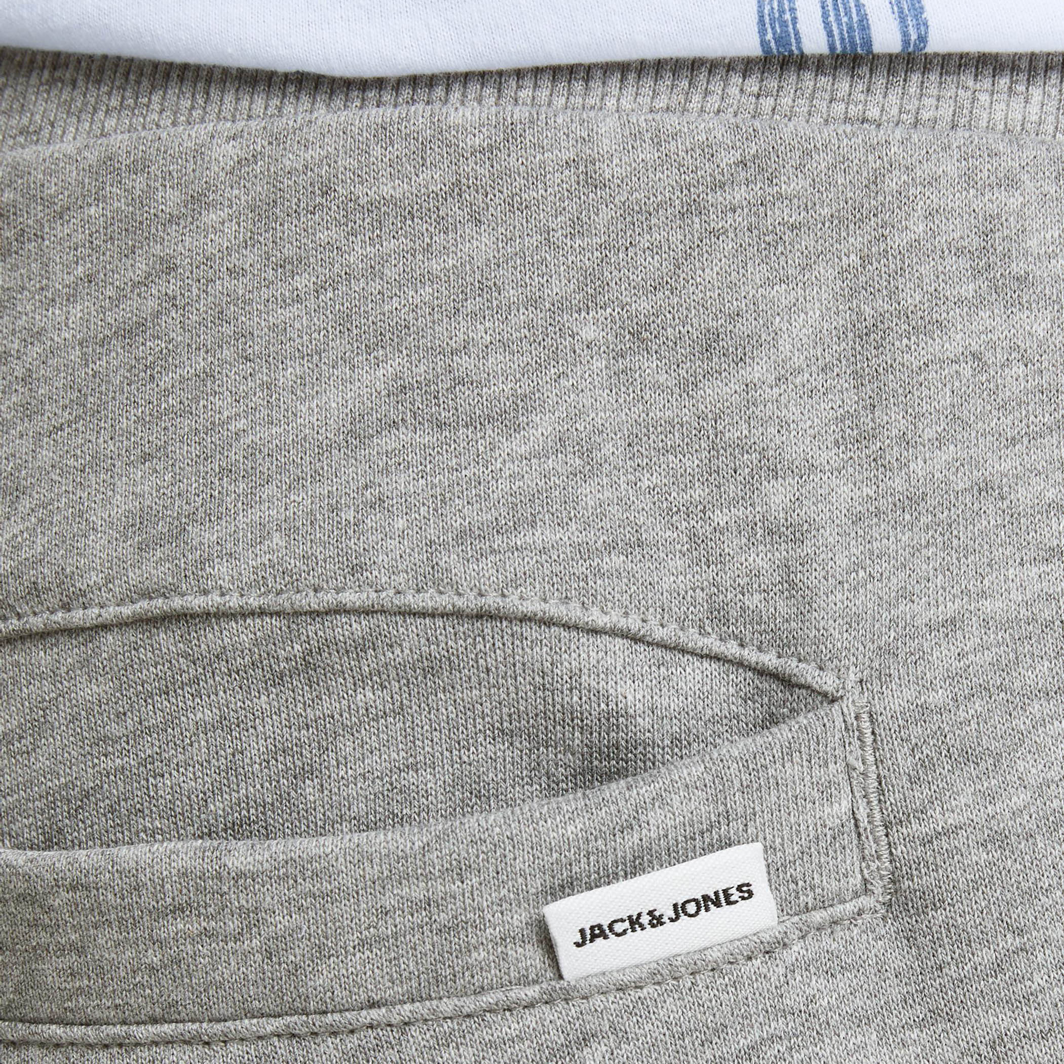 Jack & Jones Men Grey Plain Drawstring Joggers with Pockets-men-clothing-bottoms-joggers-image-5