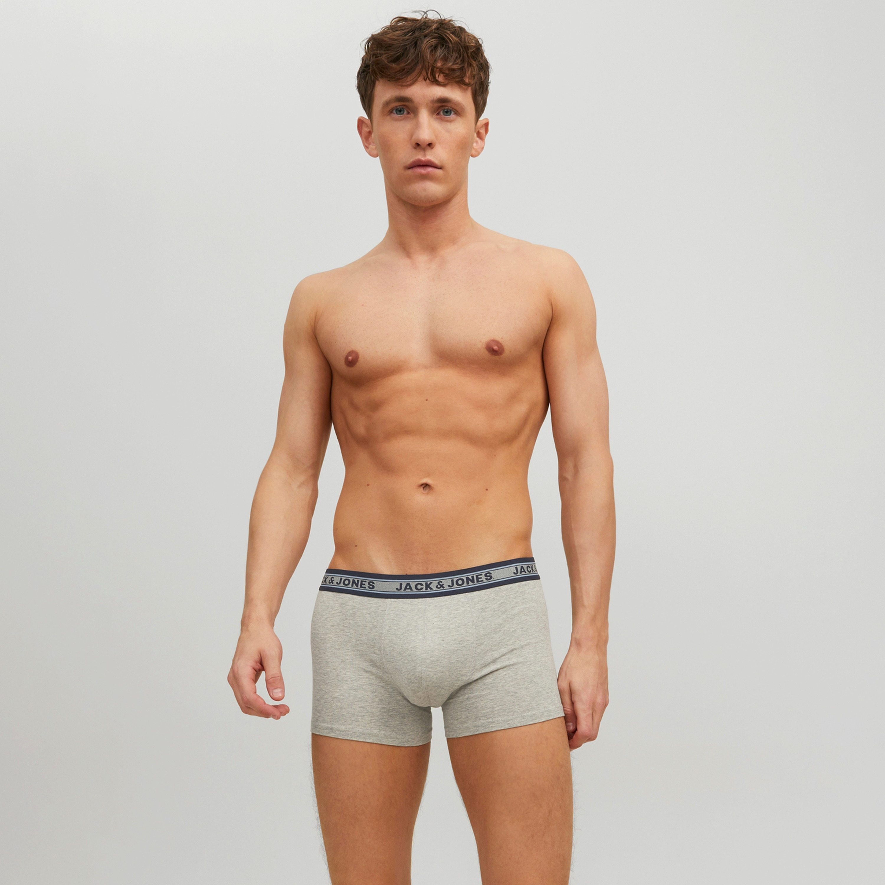 حزمة من 5 سراويل داخلية بحزام خصر مطاطي مطبوع عليها علامة تجارية من جاك آند جونز-men-clothing-innerwear-underwear-image-2