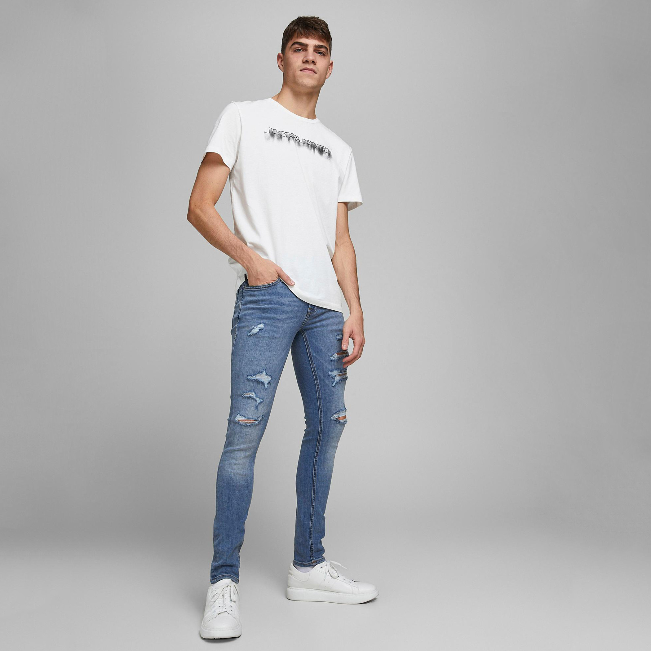بنطلون جينز دنيم مضلّع بجيوب وزر إغلاق من جاك & جونز-men-clothing-bottoms-jeans-image-6