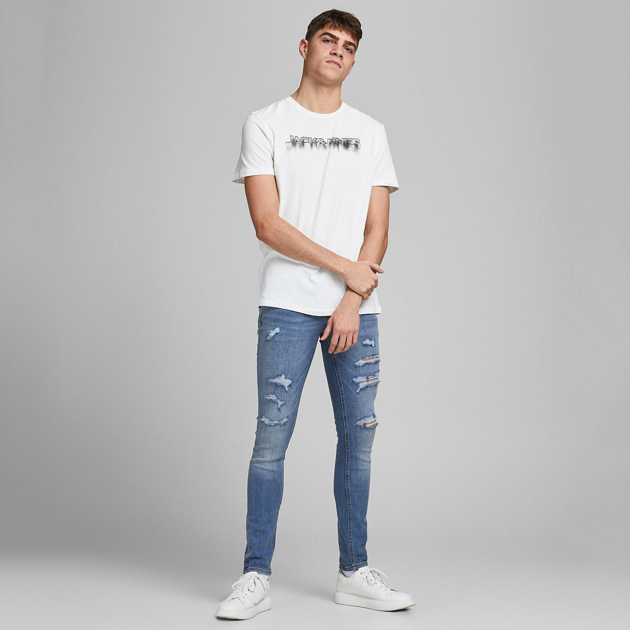 بنطلون جينز دنيم مضلّع بجيوب وزر إغلاق من جاك & جونز-men-clothing-bottoms-jeans-image-3