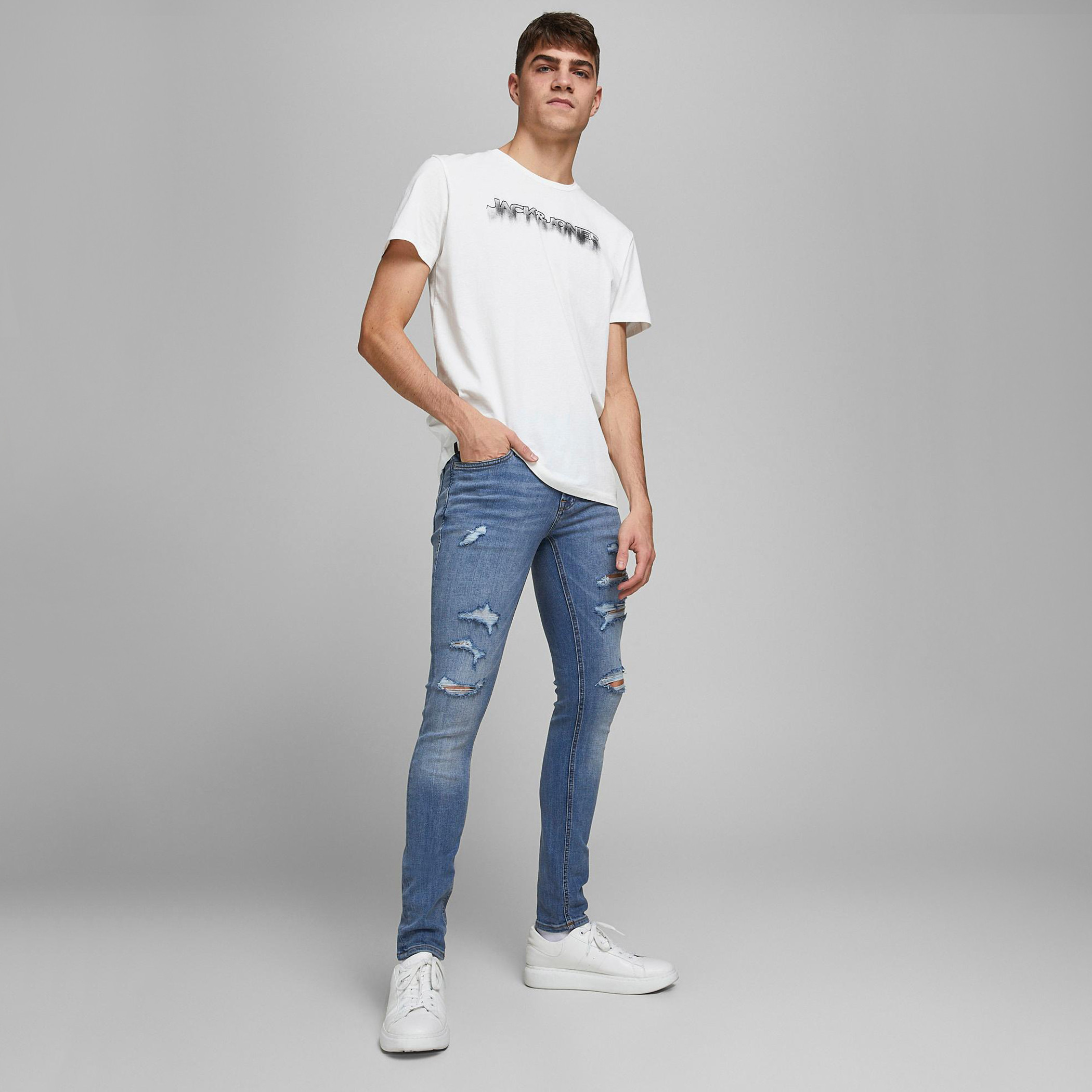 بنطلون جينز دنيم مضلّع بجيوب وزر إغلاق من جاك & جونز-men-clothing-bottoms-jeans-image-6