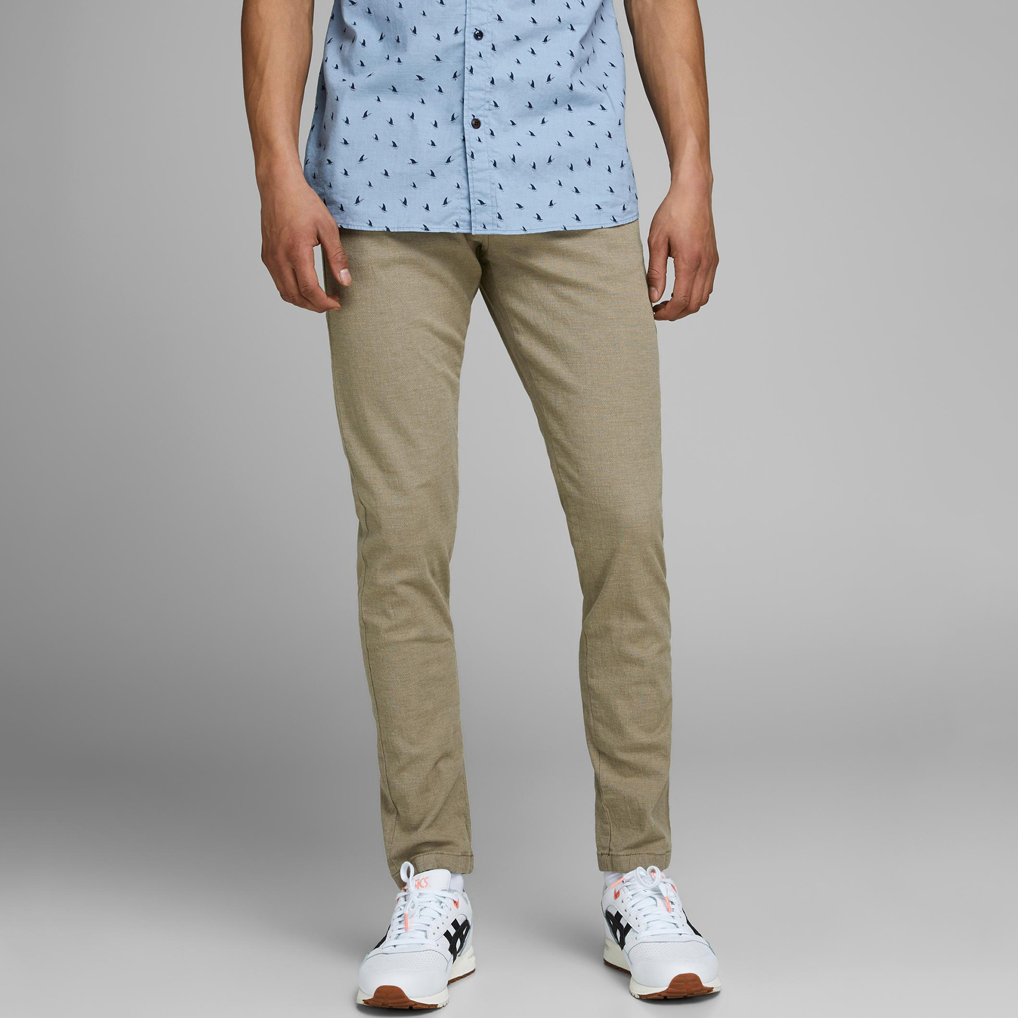 Jack & Jones Solid Mid-Rise Trousers with Pockets and Button Closure-men-clothing-bottoms-trousersandchinos-chinos-image-1