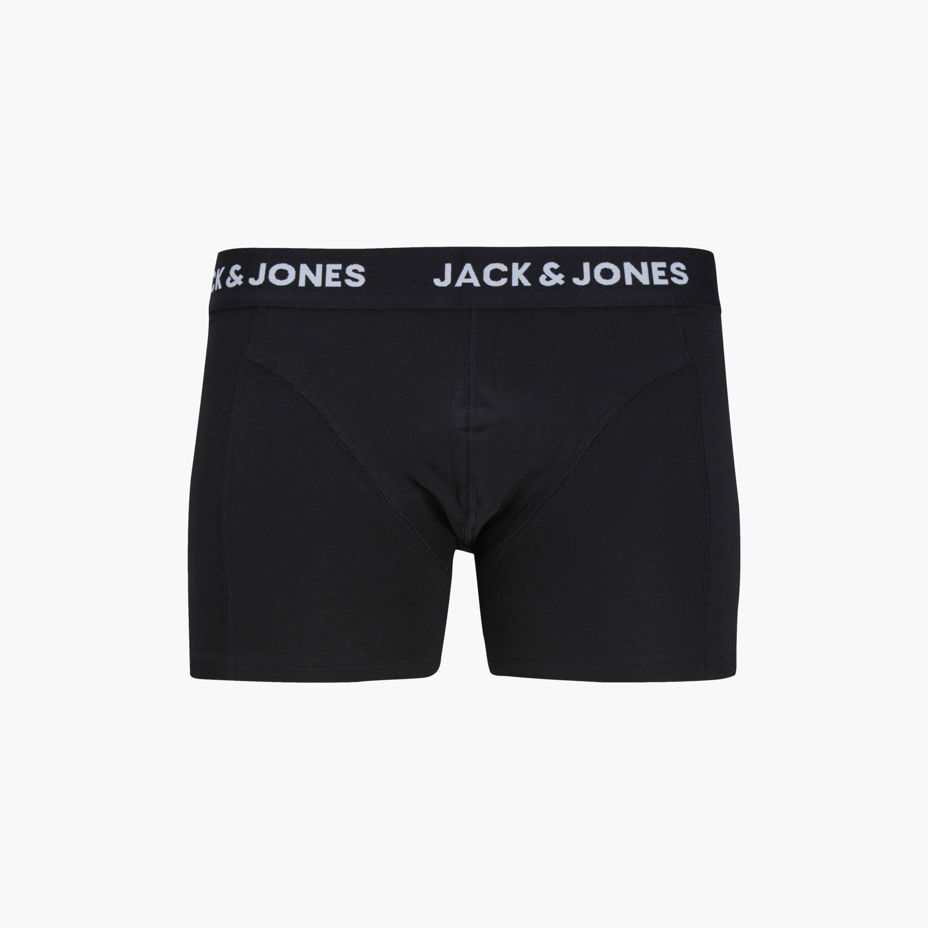 Jack & Jones Pack of 3 Plain Trunks with Brand Print Waistband-men-clothing-innerwear-underwear-image-3