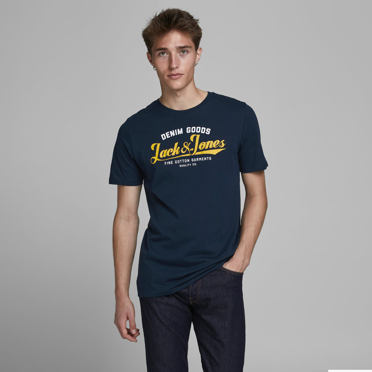 Jack & Jones Printed Crew Neck T-shirt with Short Sleeves-men-clothing-tshirtsandpolos-tshirts-image-1