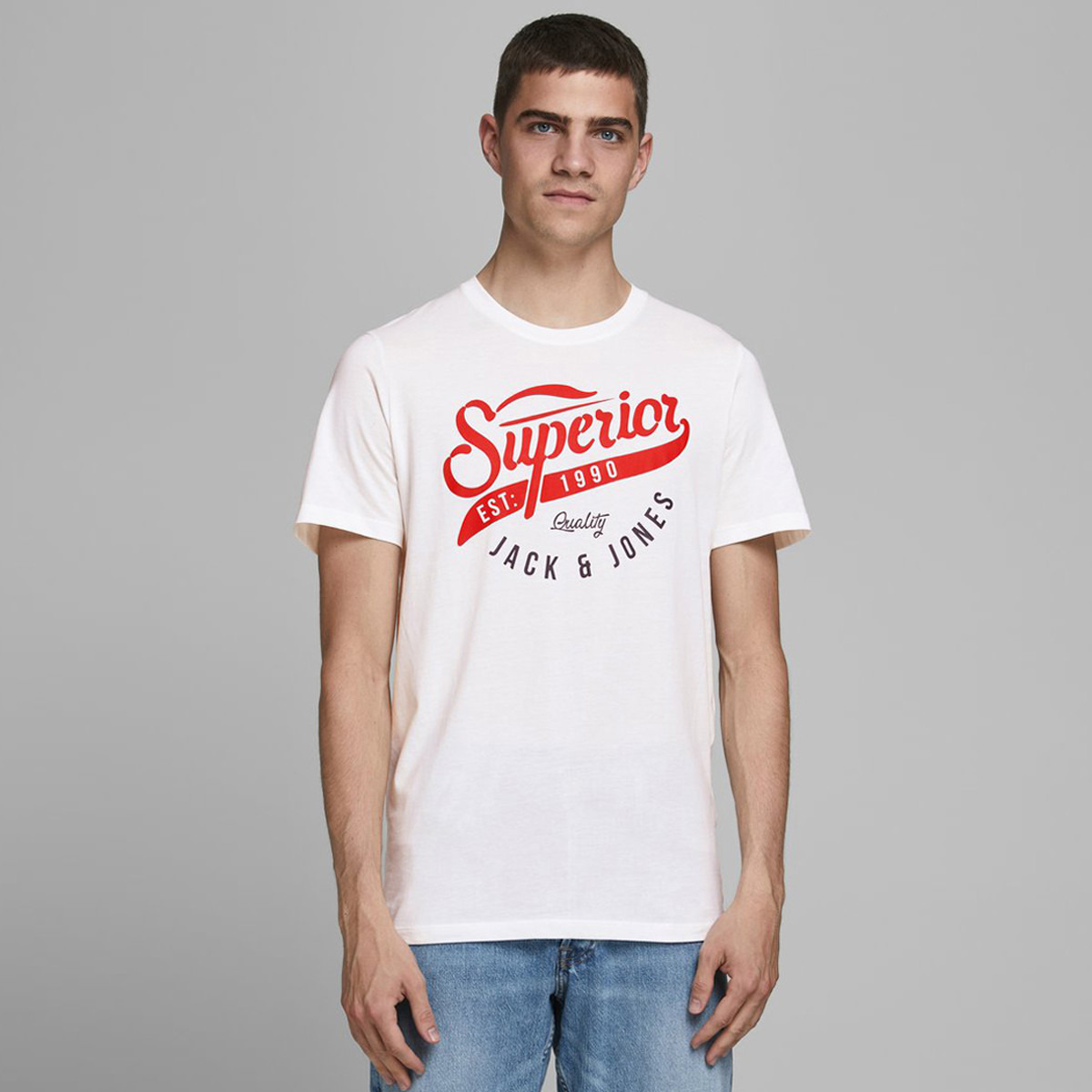 Jack & Jones Printed Crew Neck T-shirt with Short Sleeves-men-clothing-tshirtsandpolos-tshirts-image-1