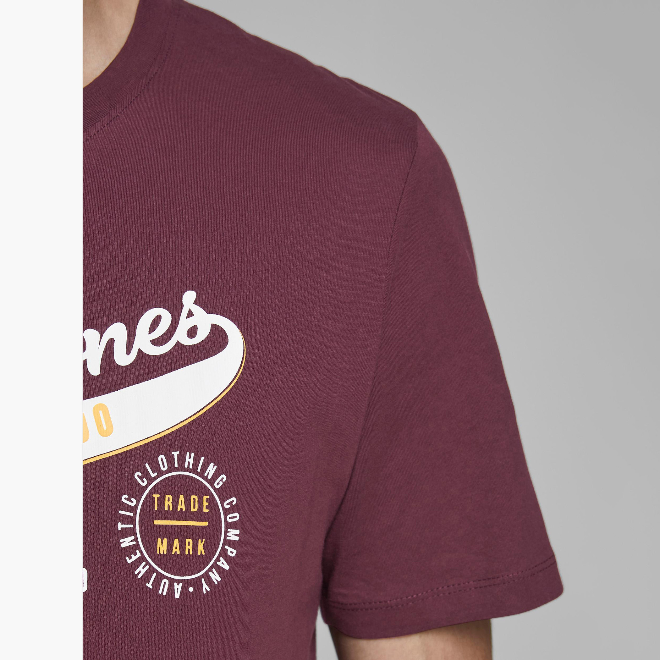 تيشيرت بياقة ضيّقة وأكمام قصيرة وطبعات جرافيك من جاك & جونز-men-clothing-tshirtsandpolos-tshirts-image-5
