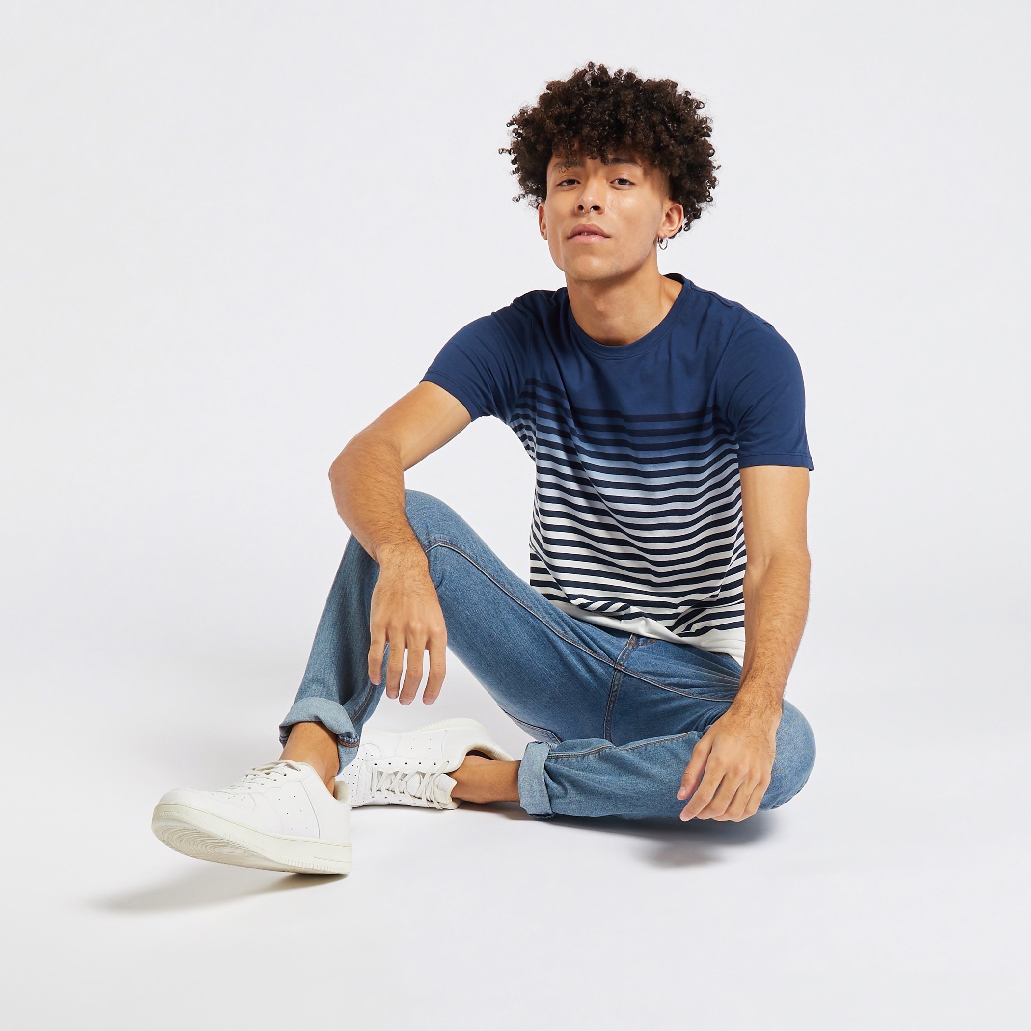 Jack & Jones Striped T-shirt with Short Sleeves and Crew Neck-men-clothing-tshirtsandpolos-tshirts-image-2