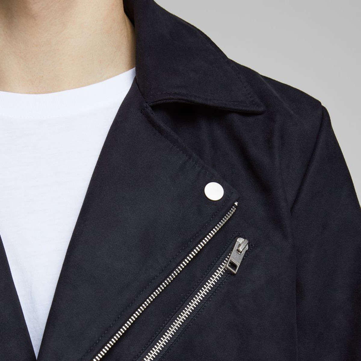 Jack & Jones Solid Biker Jacket with Pockets and Zip Closure-men-clothing-jacketsandblazers-jackets-image-4