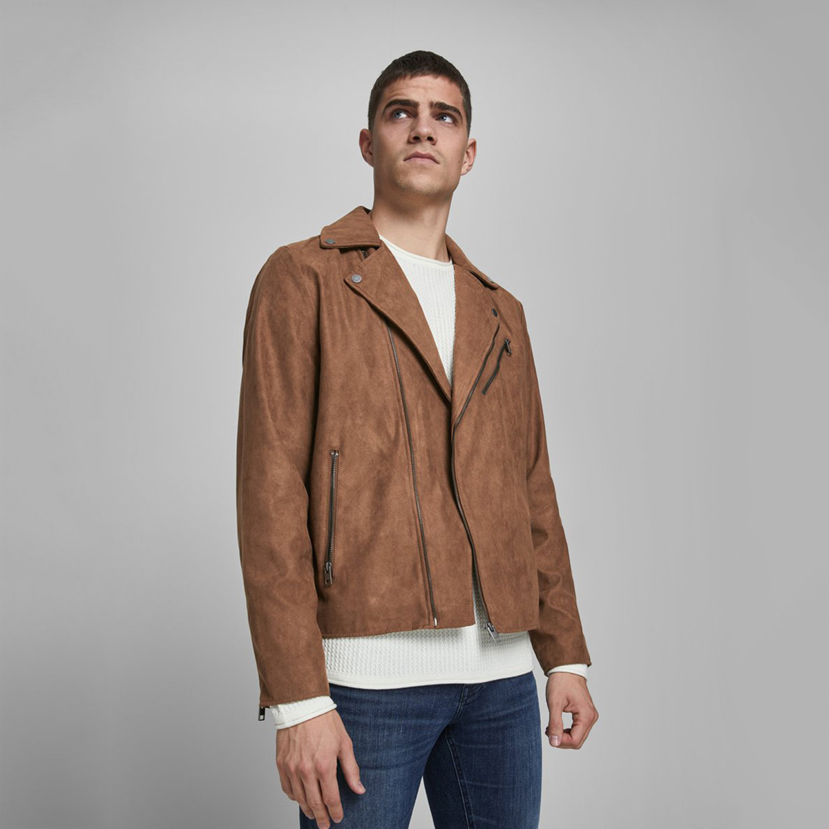 Jack & Jones Solid Biker Jacket with Pockets and Zip Closure-men-clothing-jacketsandblazers-jackets-image-14