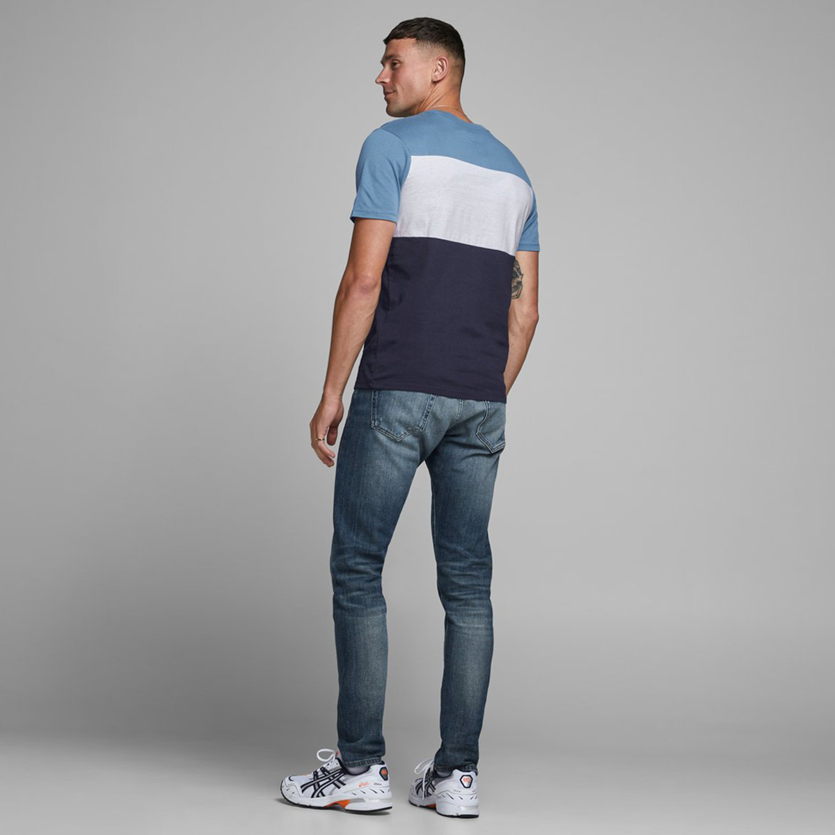 Jack & Jones Men Cotton Solid Blue T-Shirt-men-clothing-tshirtsandpolos-tshirts-image-2