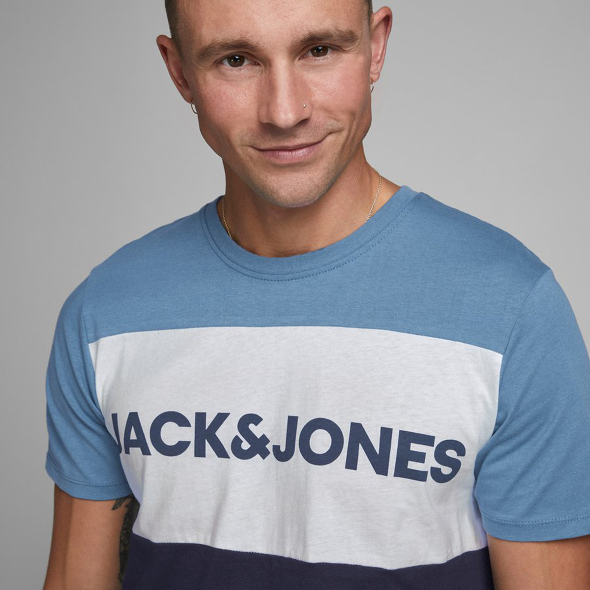 Jack & Jones Men Cotton Solid Blue T-Shirt-men-clothing-tshirtsandpolos-tshirts-image-6