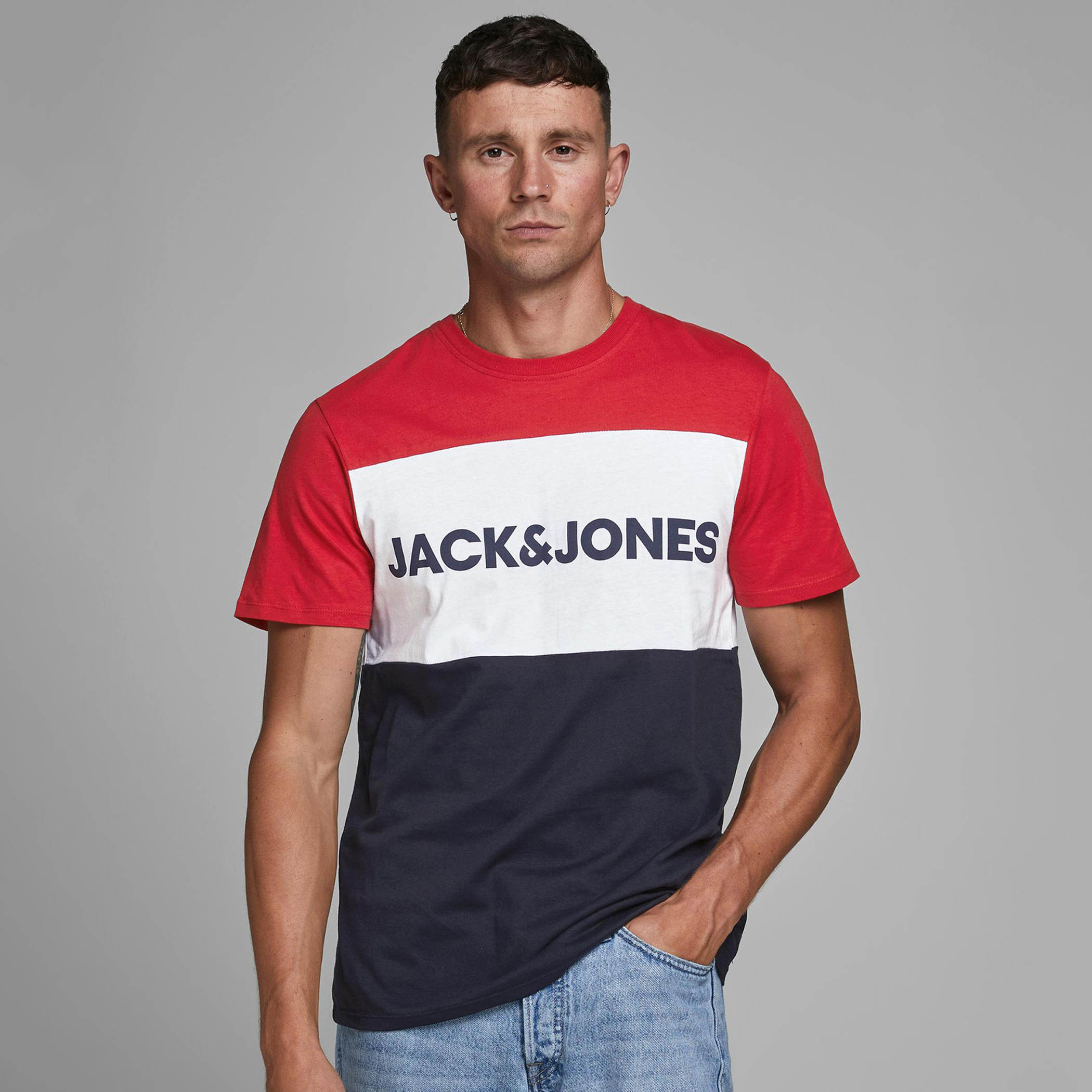 Jack & Jones Men Cotton Solid Blue T-Shirt-men-clothing-tshirtsandpolos-tshirts-image-9