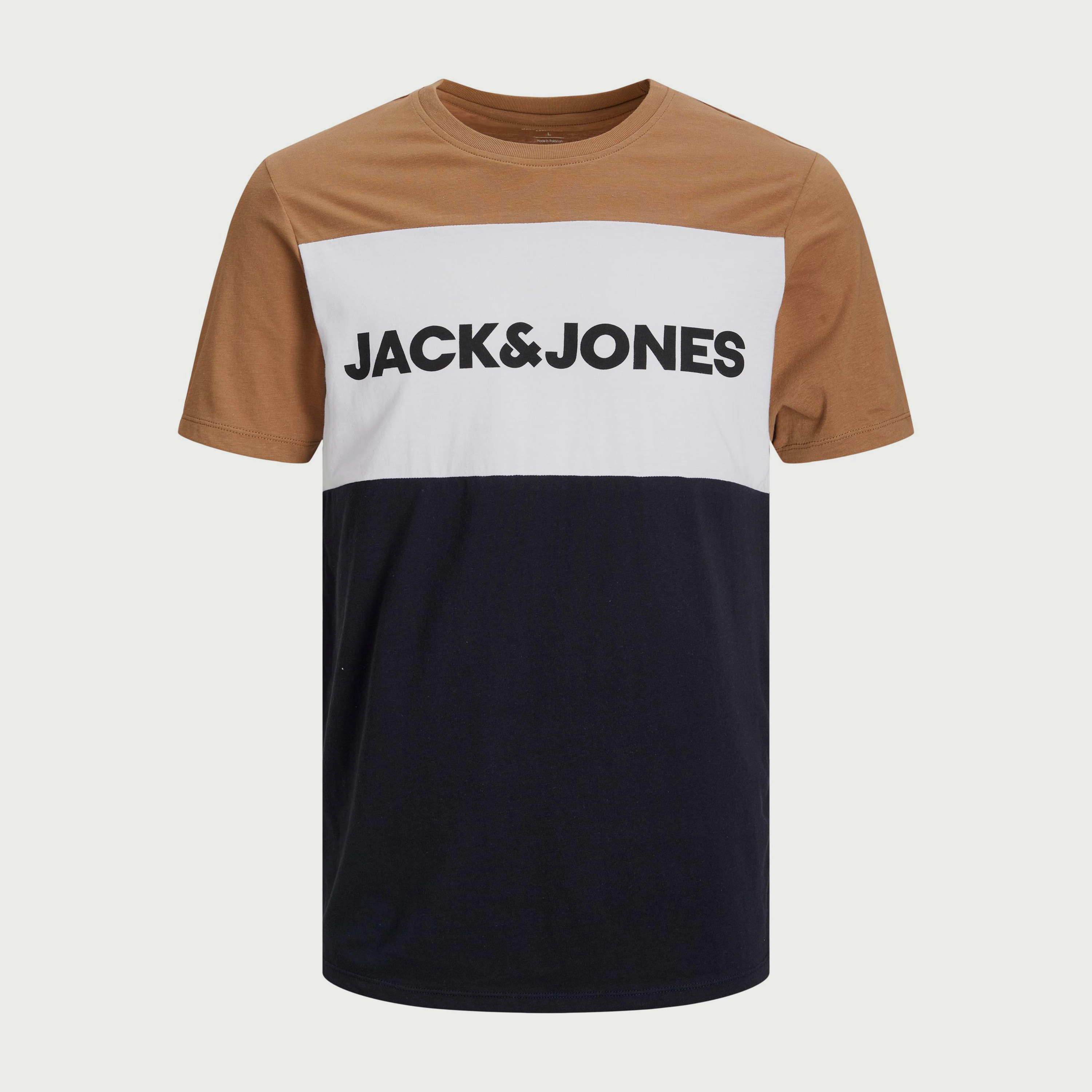 تي شيرت جاك آند جونز ذو كلر بلوكد وياقة دائرية وأكمام قصيرة-men-clothing-tshirtsandpolos-tshirts-image-5