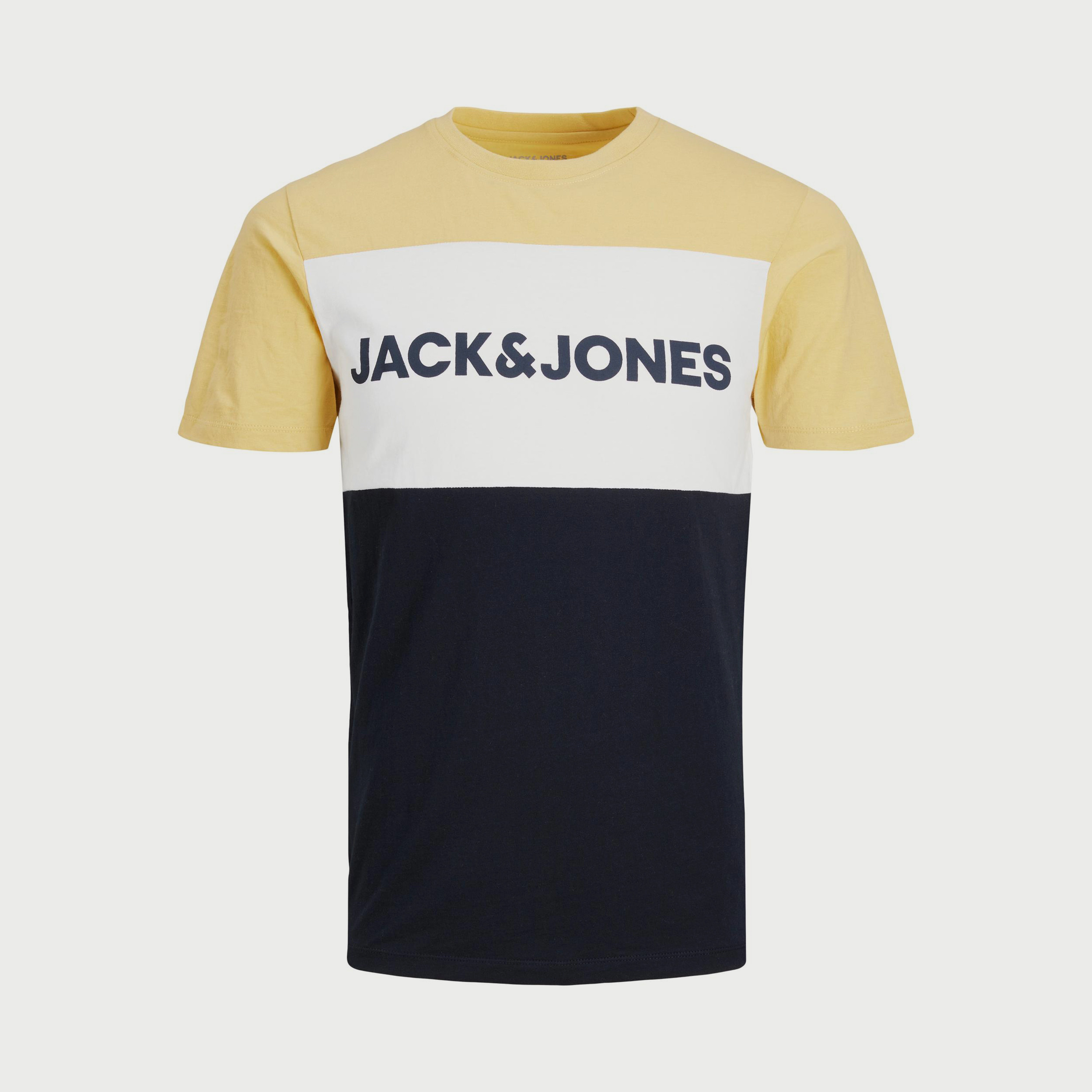 تي شيرت جاك آند جونز ذو كلر بلوكد وياقة دائرية وأكمام قصيرة-men-clothing-tshirtsandpolos-tshirts-image-9