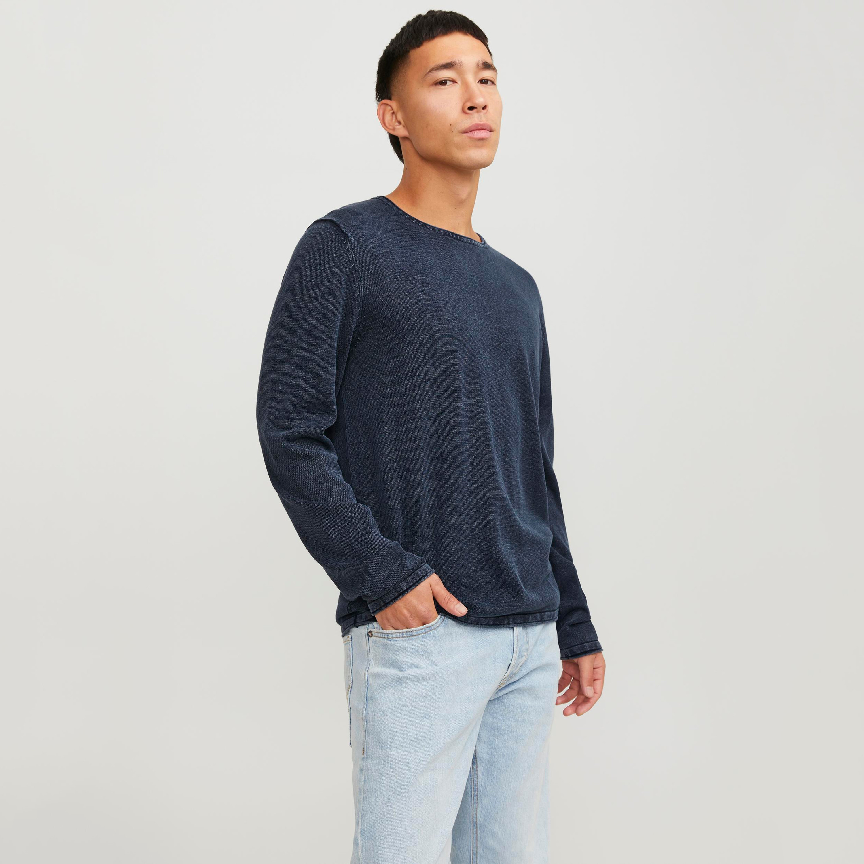 Jack & Jones Plain Round Neck Long Sleeves Knitted Pullover-men-clothing-sweatersandpullovers-image-1