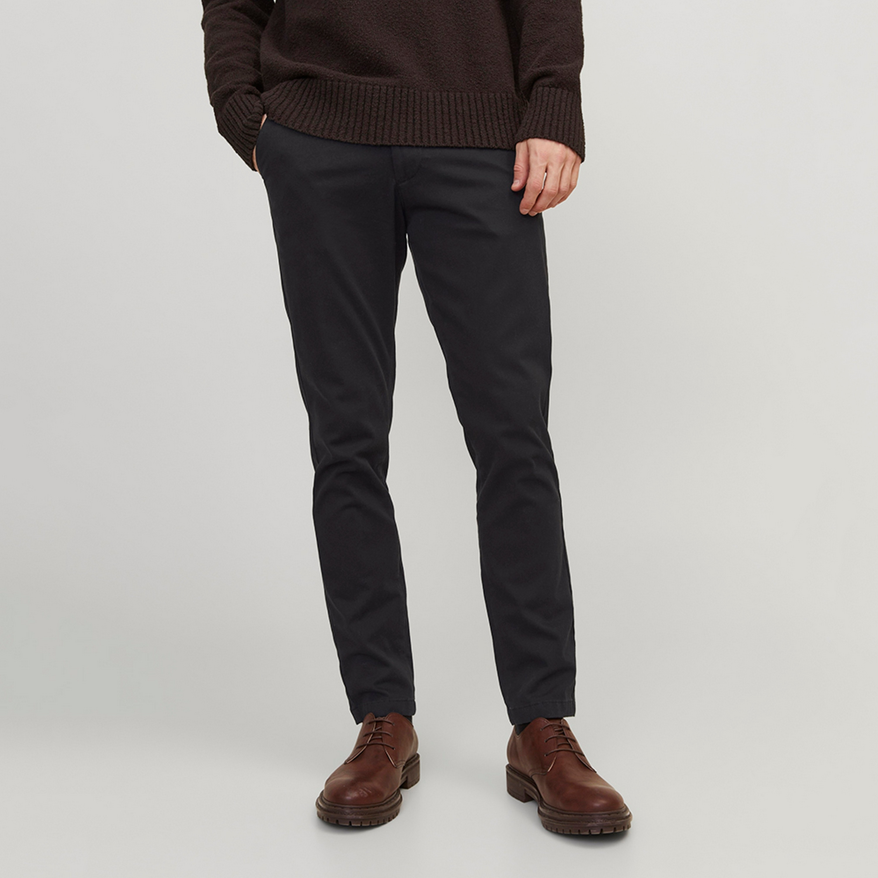 Jack & Jones Plain Mid-Rise Button & Zip Fly Men's Chinos-men-clothing-bottoms-trousersandchinos-chinos-image-1