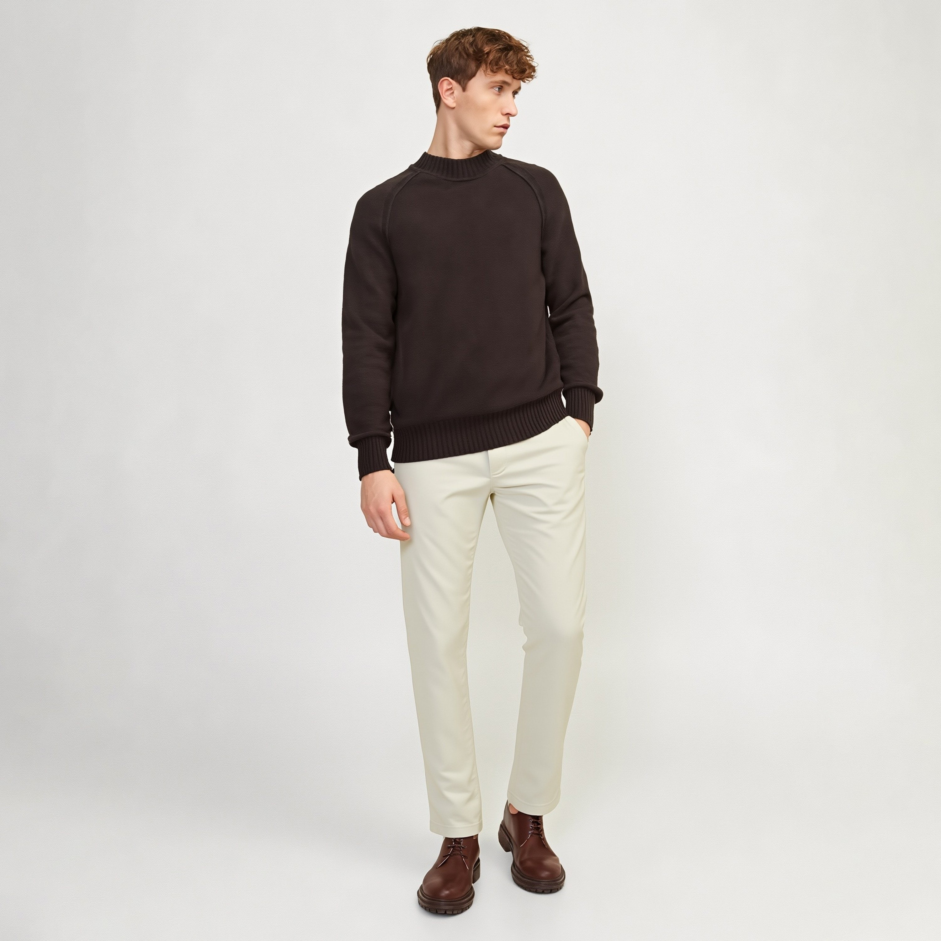 سراويل تشينو رجالية سادة بخصر متوسط الارتفاع وزر وسحاب من جاك ان جونز-men-clothing-bottoms-trousersandchinos-chinos-image-20