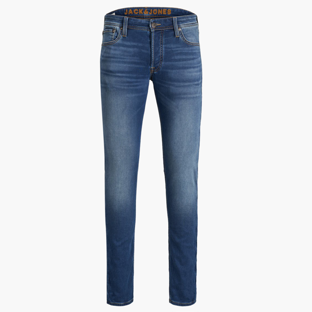 بنطلون جينز دينم سادة بخصر متوسّط الارتفاع مع جيوب من جاك آند جونز-men-clothing-bottoms-jeans-image-2