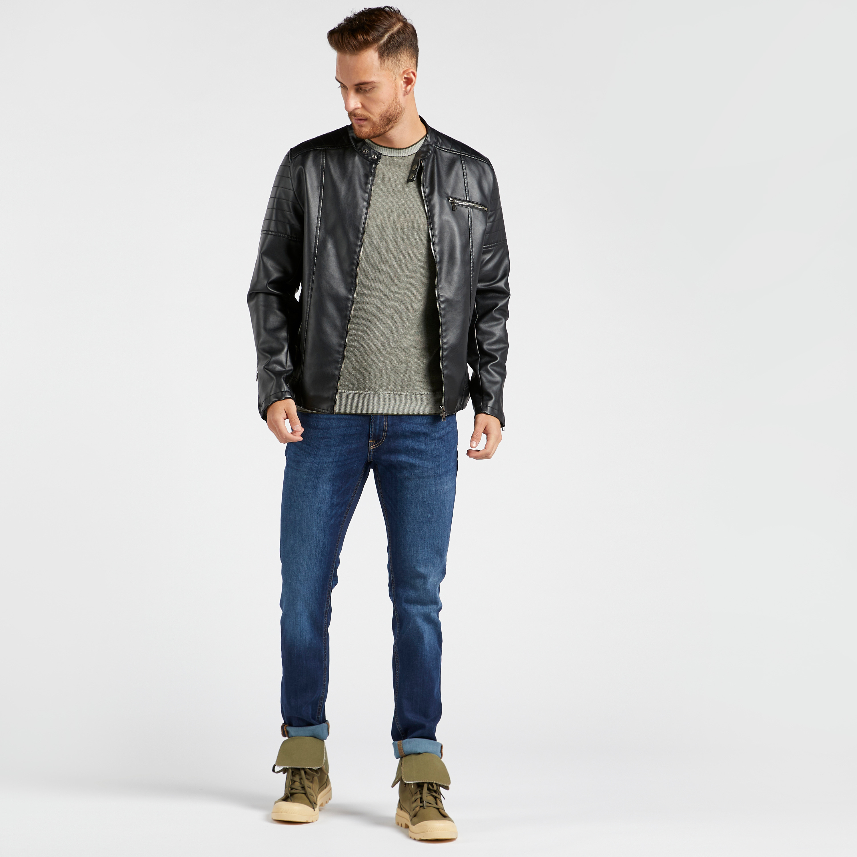 Jack & Jones Solid Pullover with Crew Neck and Long Sleeves-men-clothing-sweatersandpullovers-image-1
