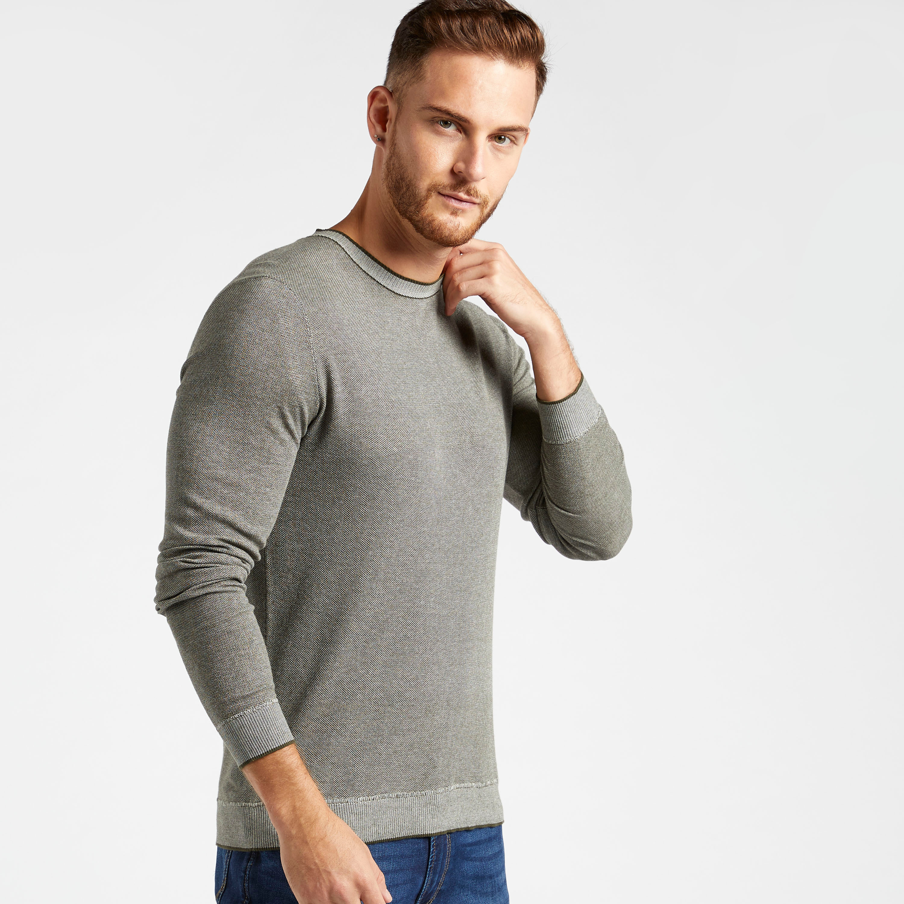 Jack & Jones Solid Pullover with Crew Neck and Long Sleeves-men-clothing-sweatersandpullovers-image-2