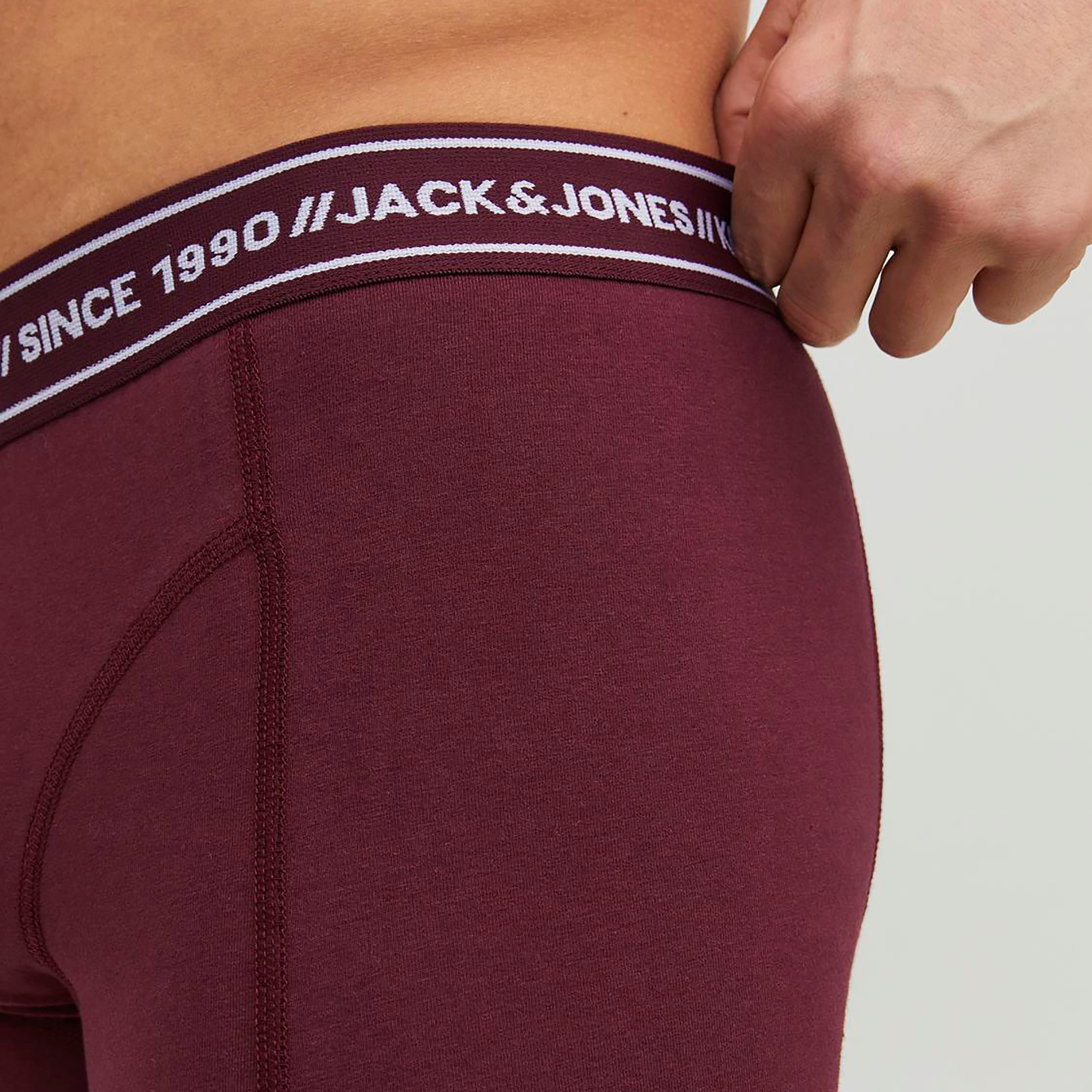 Jack & Jones Pack of 3 Brand Print Elasticated Waistband Trunks-men-clothing-innerwear-underwear-image-3